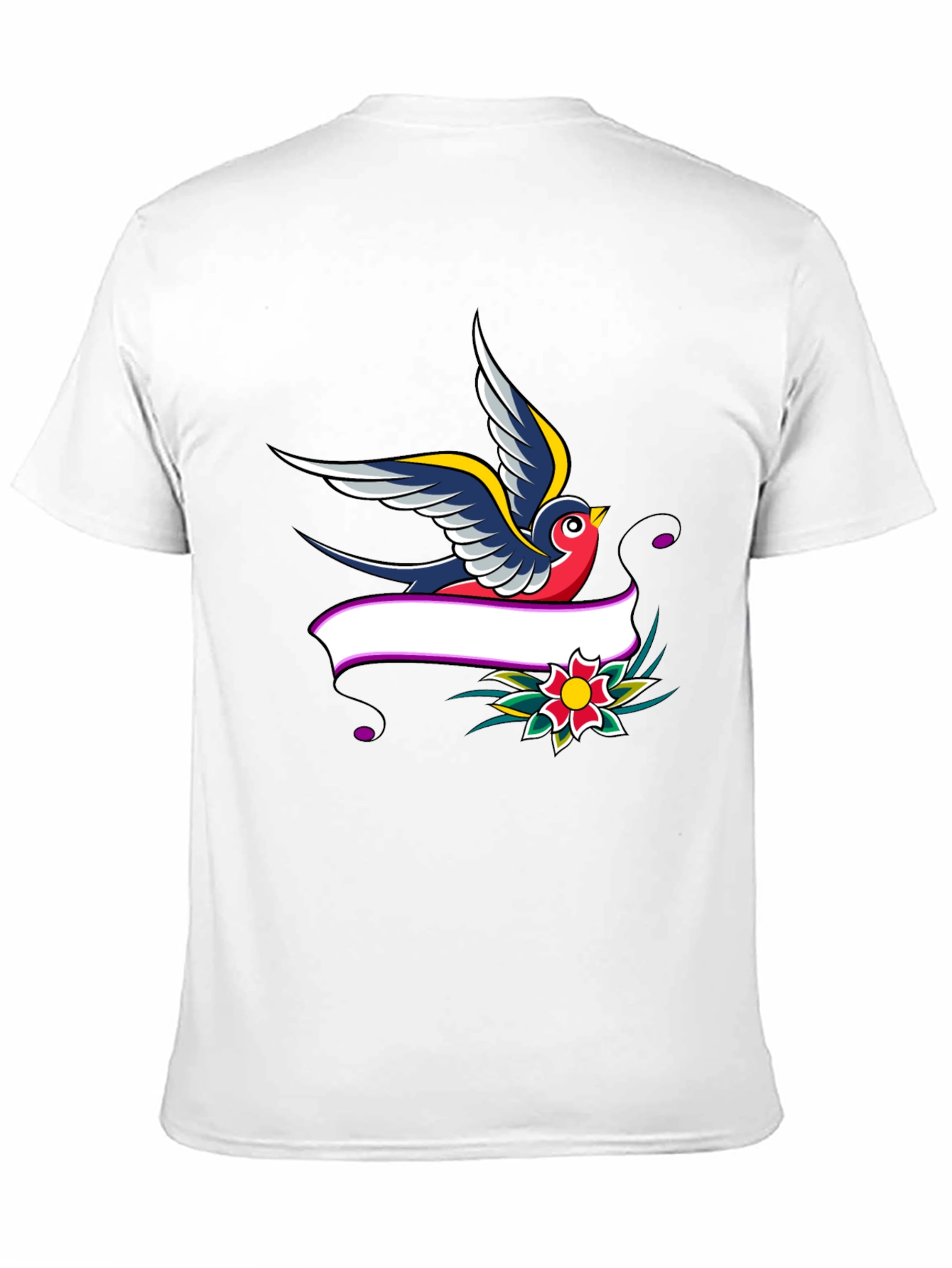 Swallow & Banner Graphic Print Black T-Shirt