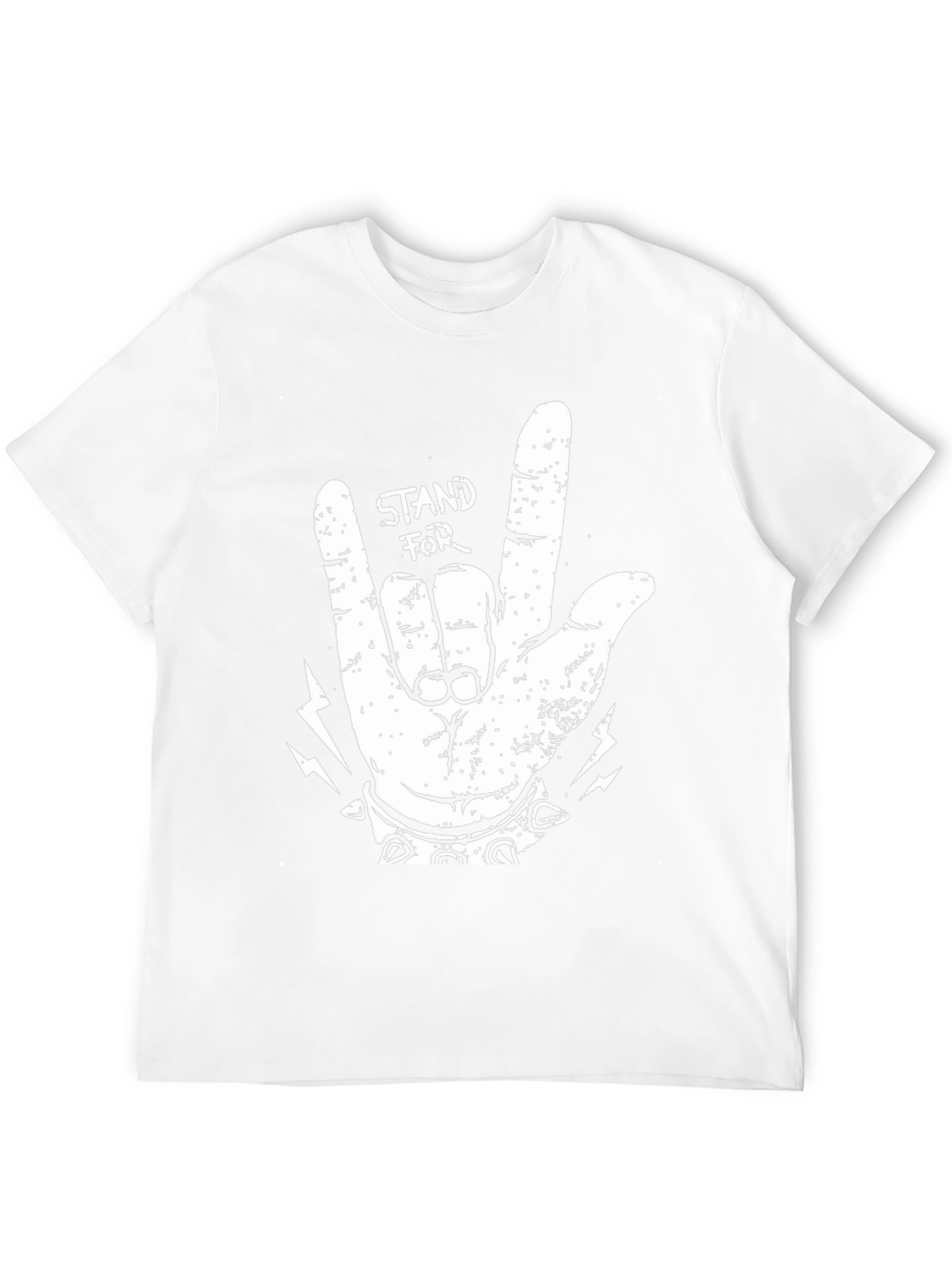 Stand For Rock Gesture Graphic Tee - Black