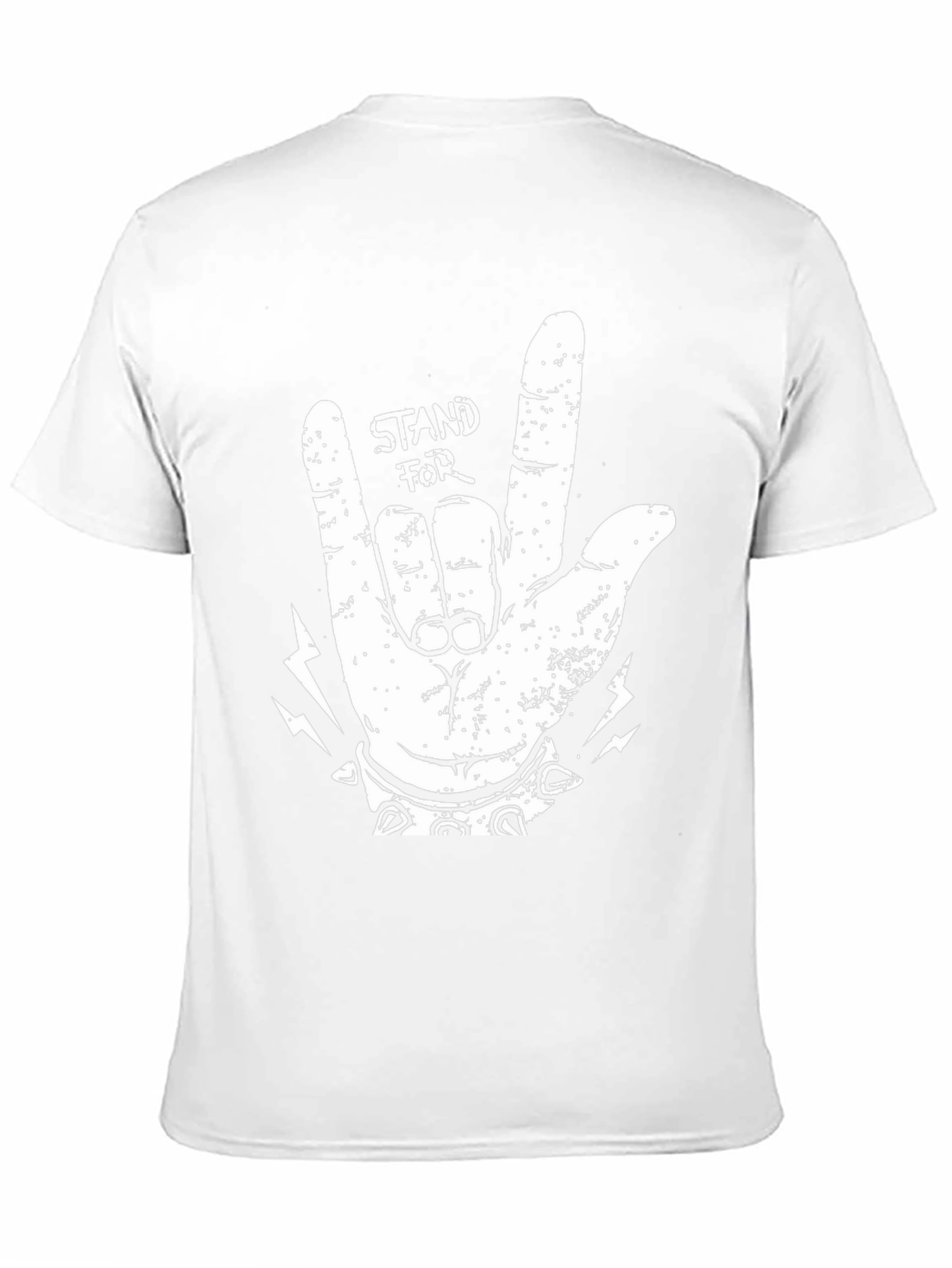Stand For Rock Gesture Graphic Tee - Black