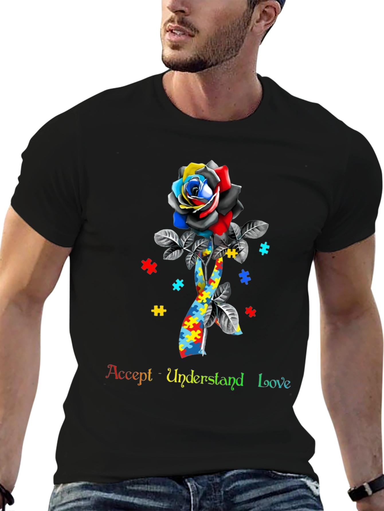 Autism Awareness Rose T-Shirt