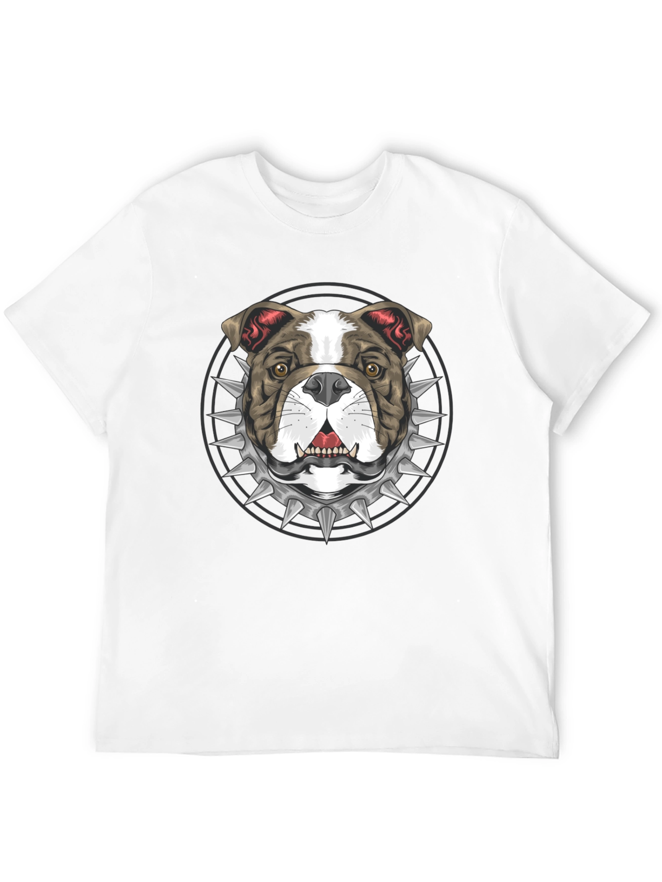Bulldog Spike Collar Graphic Tee - Bold Streetwear Style