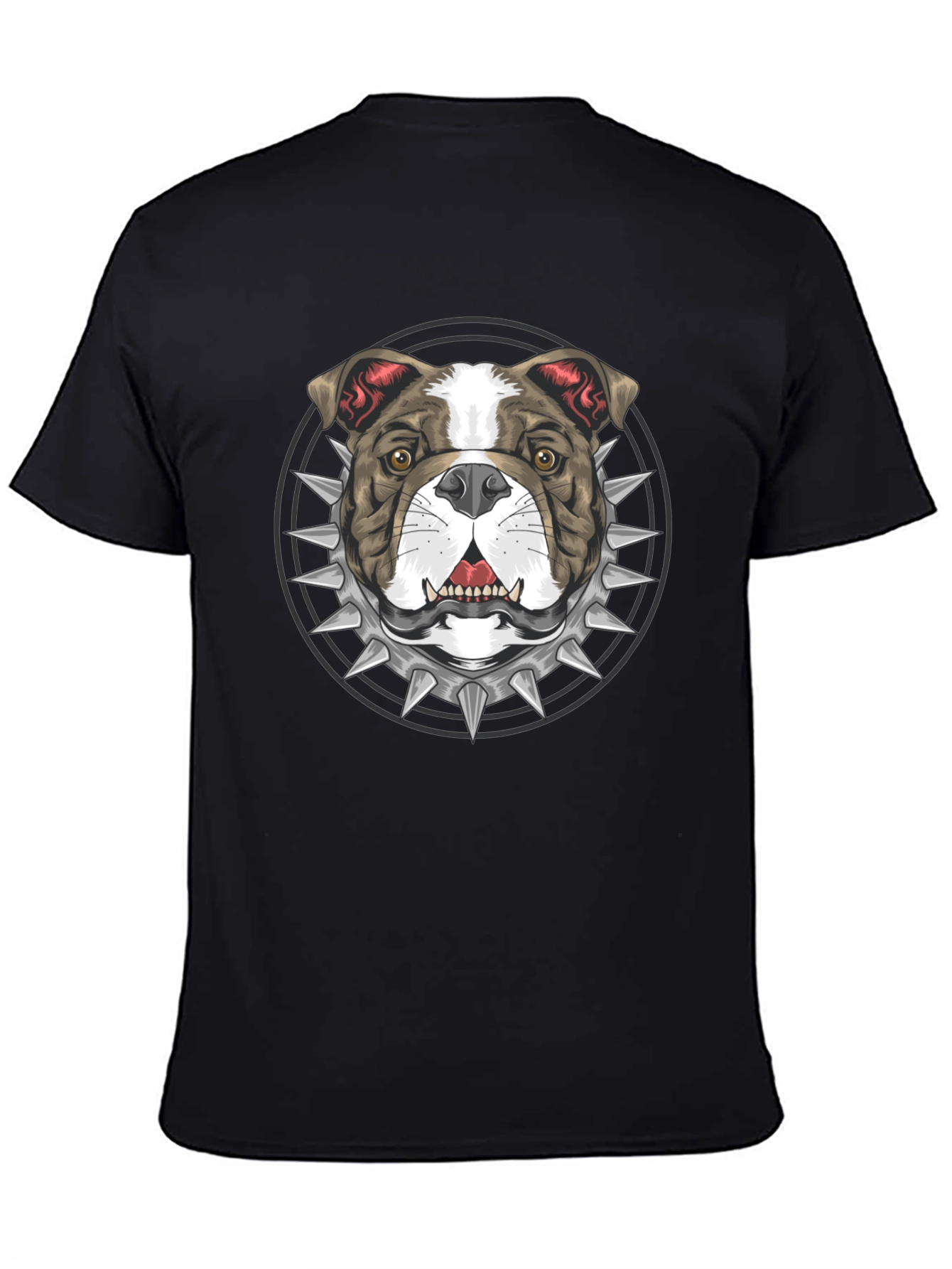 Bulldog Spike Collar Graphic Tee - Bold Streetwear Style
