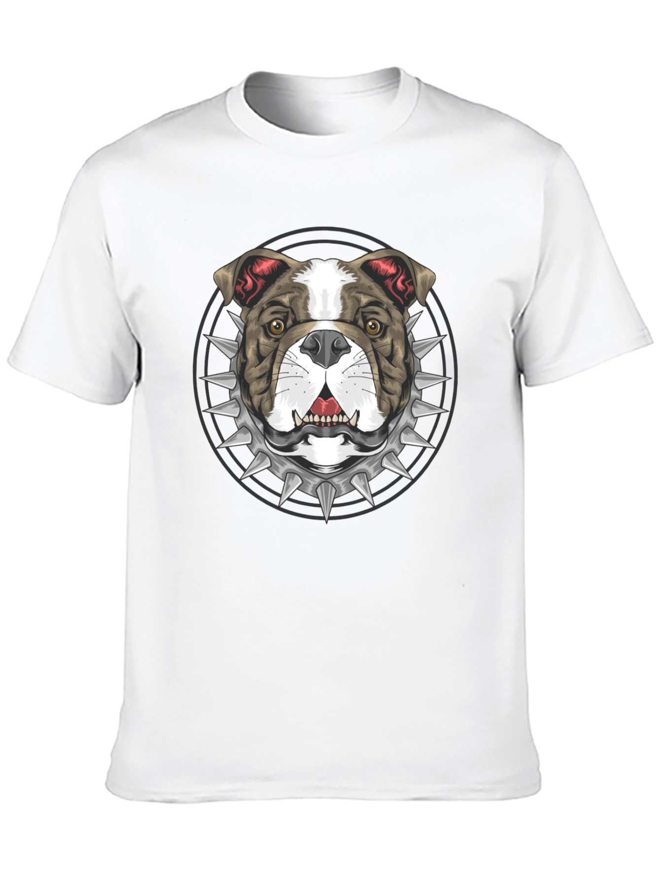 Bulldog Spike Collar Graphic Tee - Bold Streetwear Style