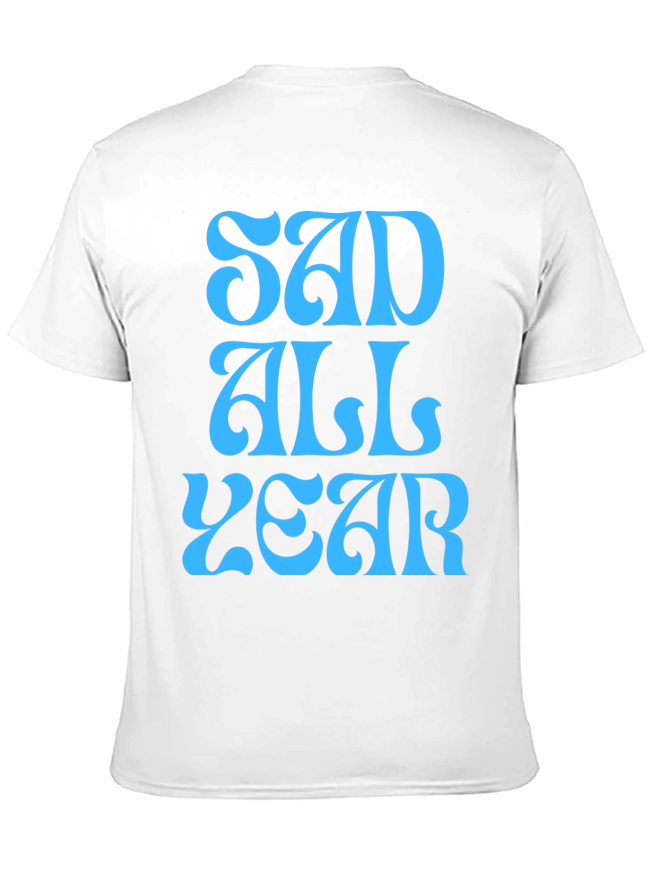Sad All Year Graphic T-Shirt - Black