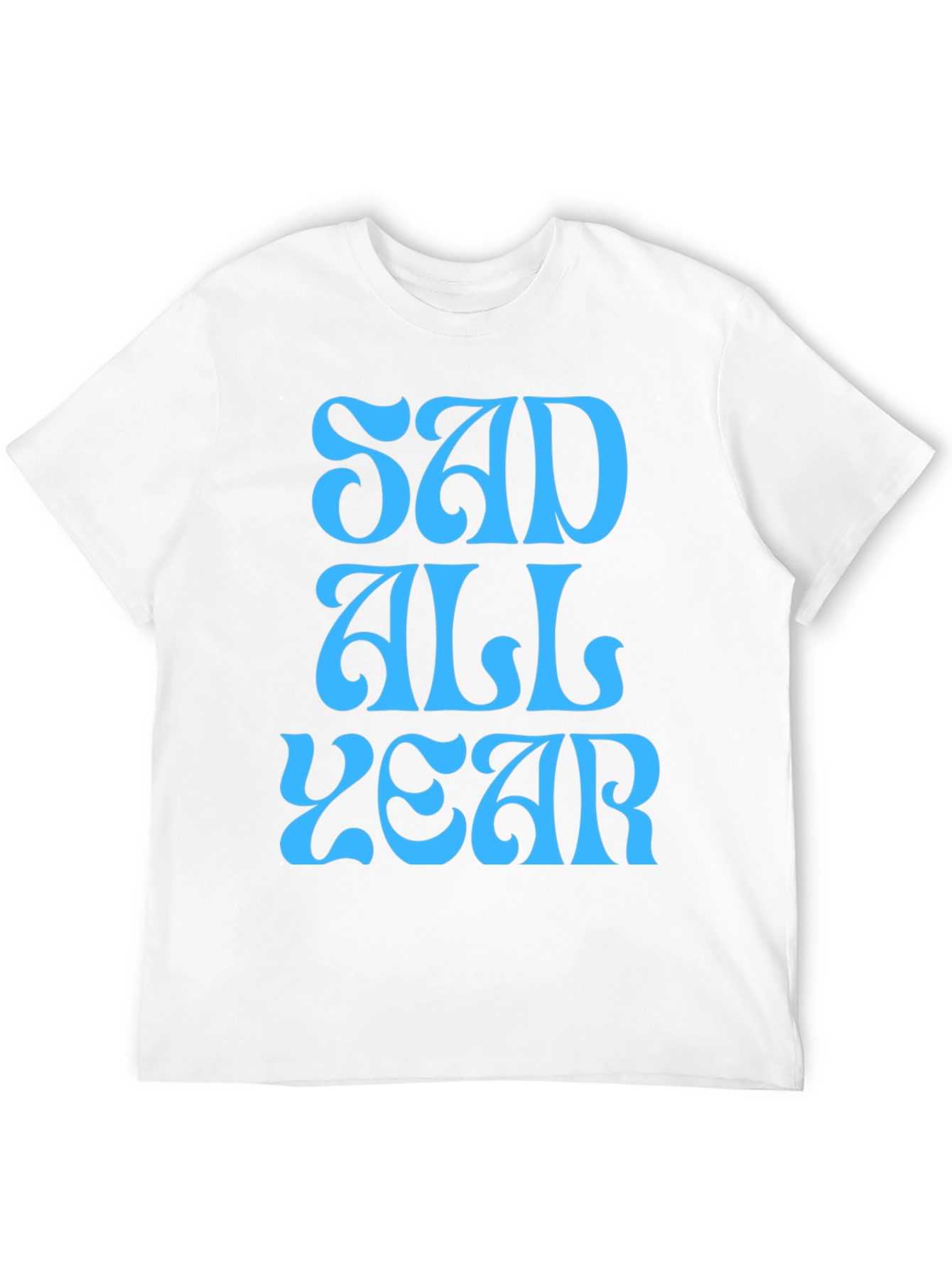 Sad All Year Graphic T-Shirt - Black