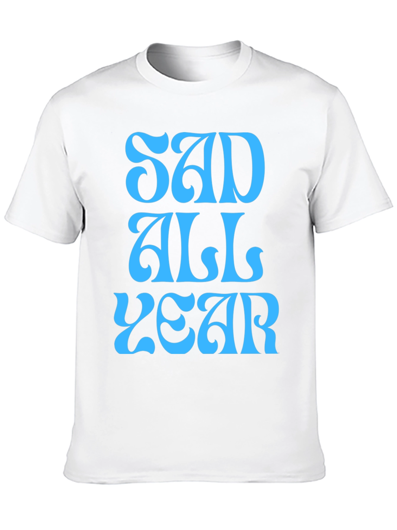 Sad All Year Graphic T-Shirt - Black