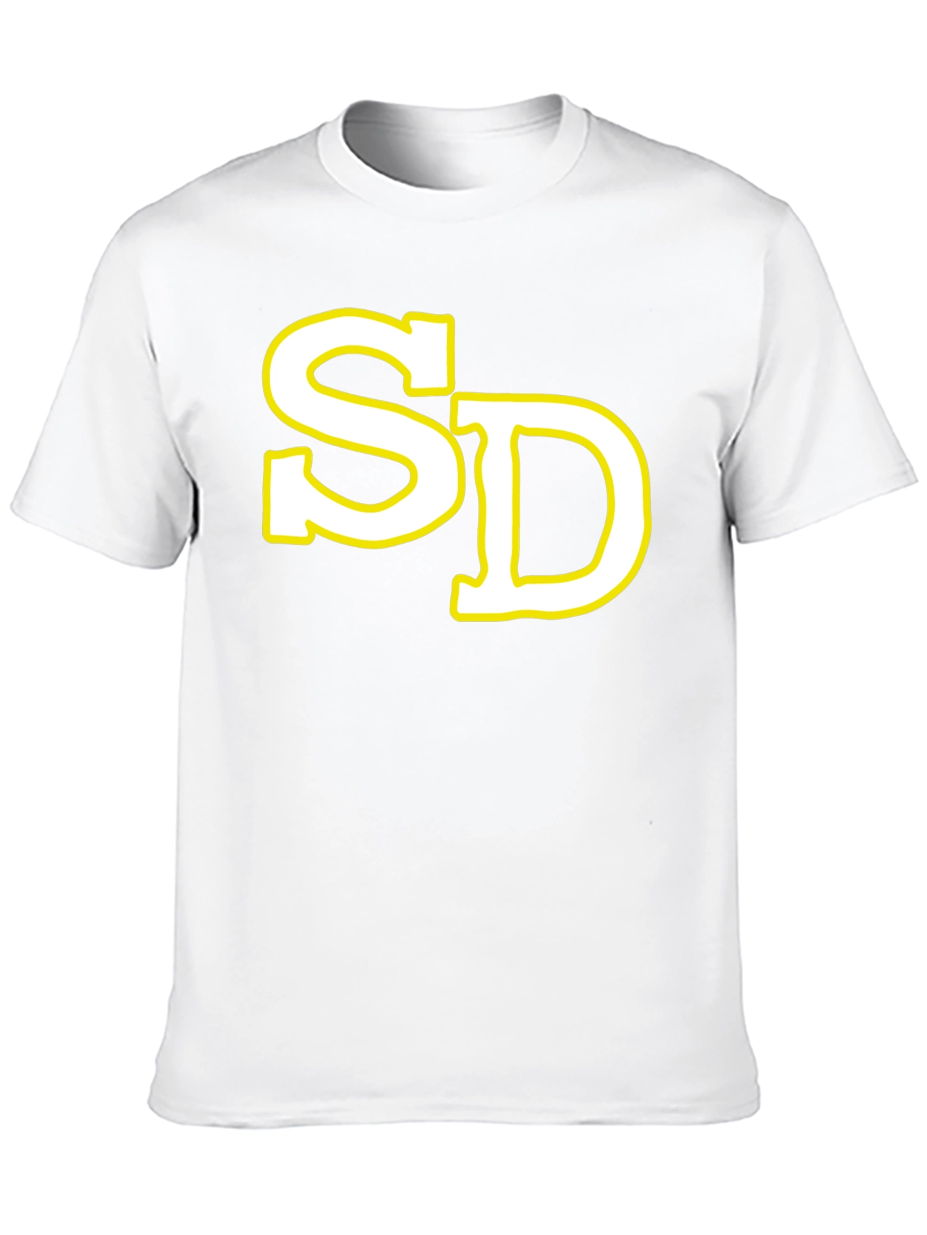 SD Initial T-Shirt - Black Cotton Blend Casual Tee