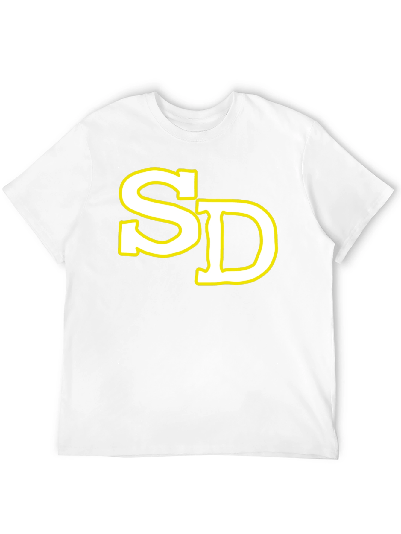 SD Initial T-Shirt - Black Cotton Blend Casual Tee