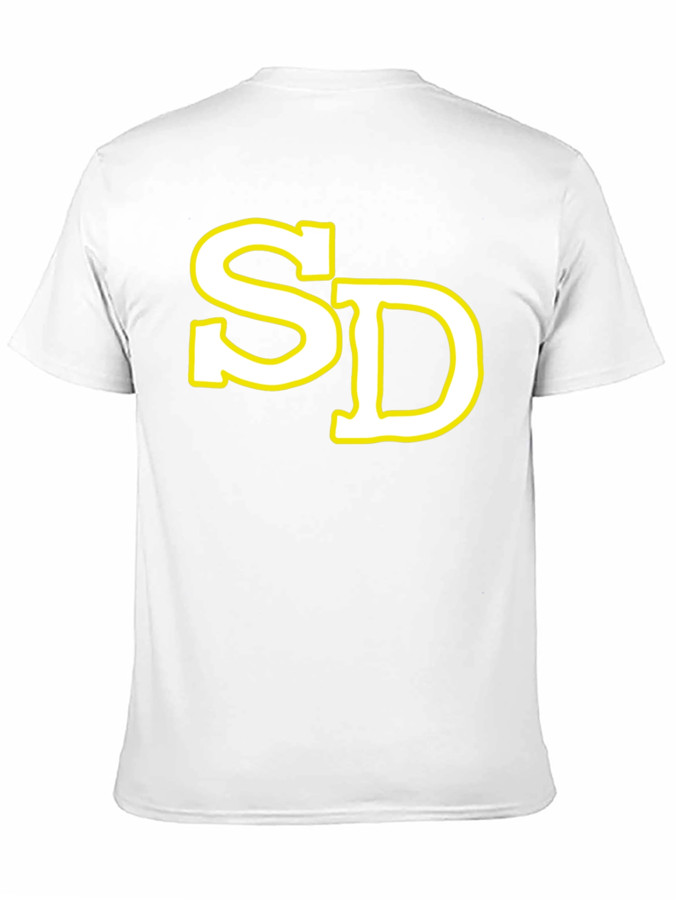 SD Initial T-Shirt - Black Cotton Blend Casual Tee