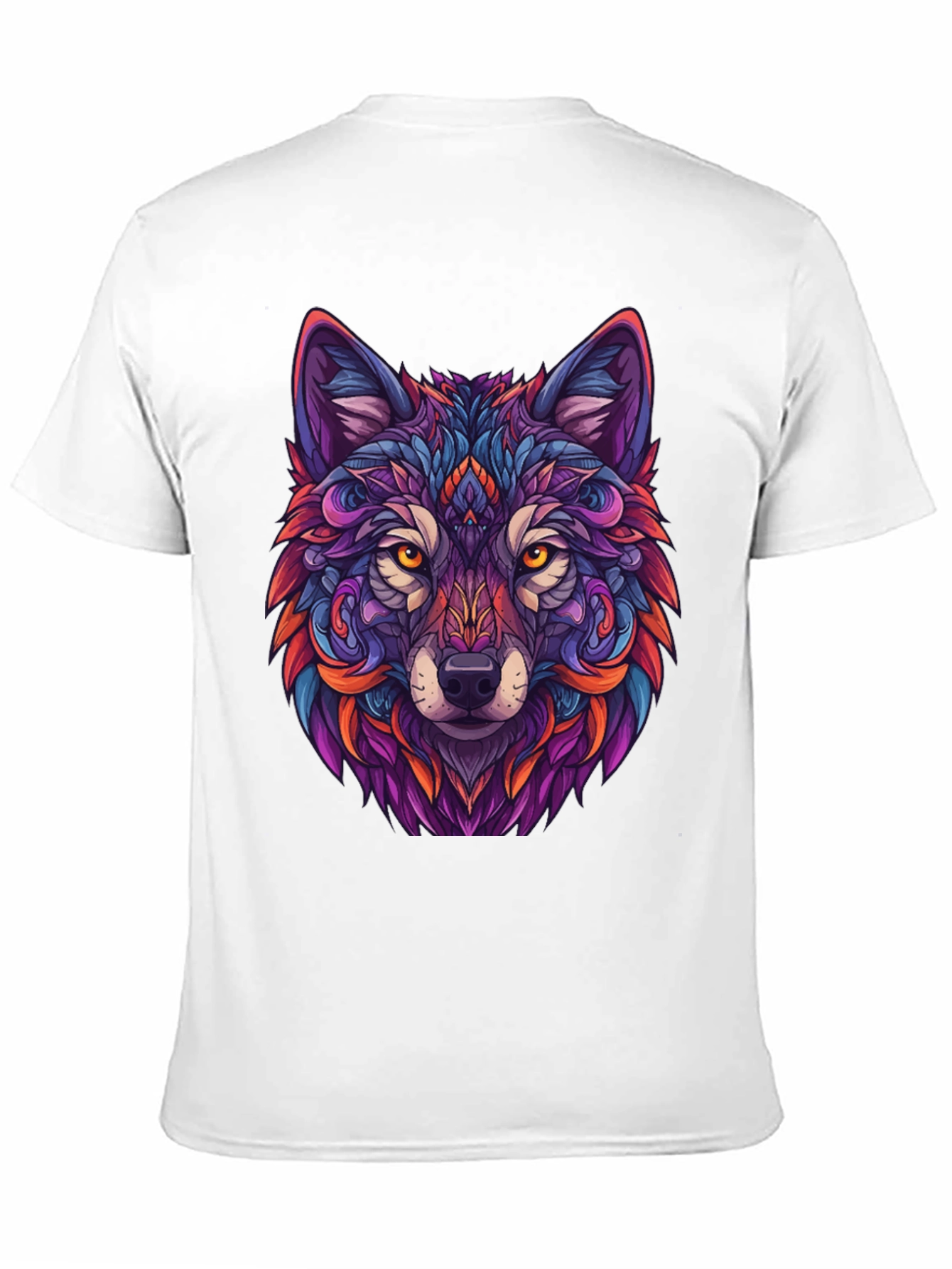 Vibrant Wolf Graphic Tee - Black T-Shirt