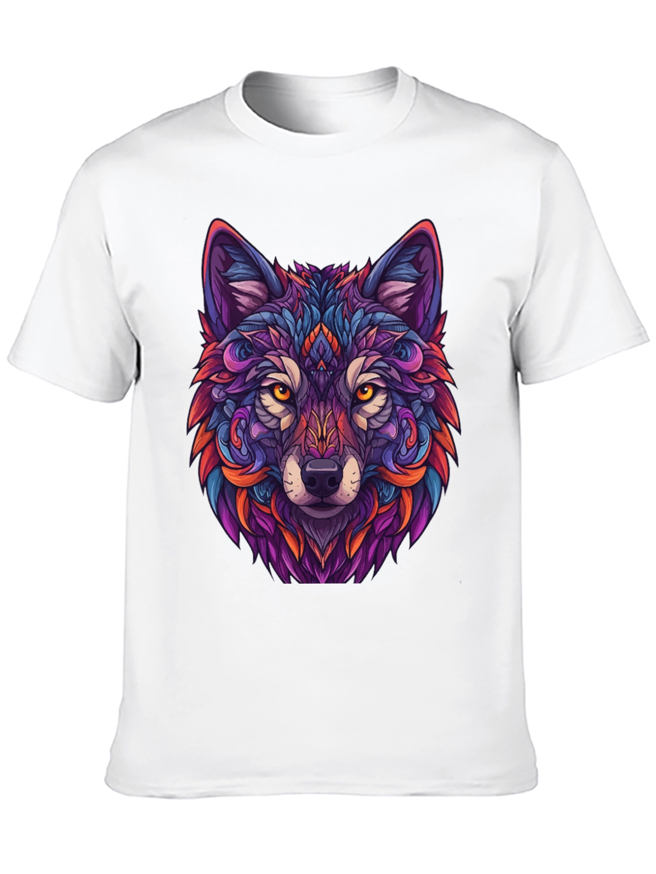 Vibrant Wolf Graphic Tee - Black T-Shirt