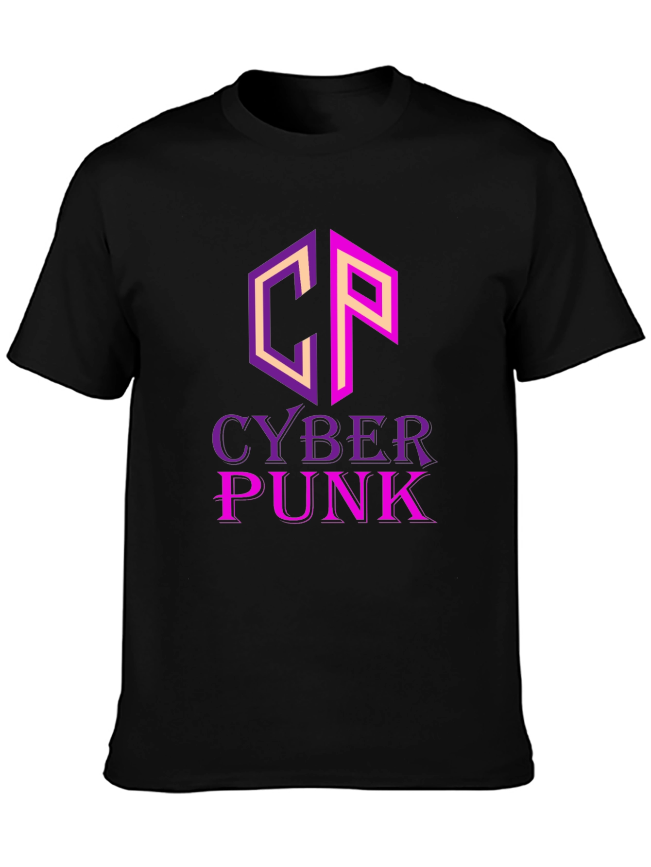 Cyberpunk T-Shirt - Graphic Print Black Tee