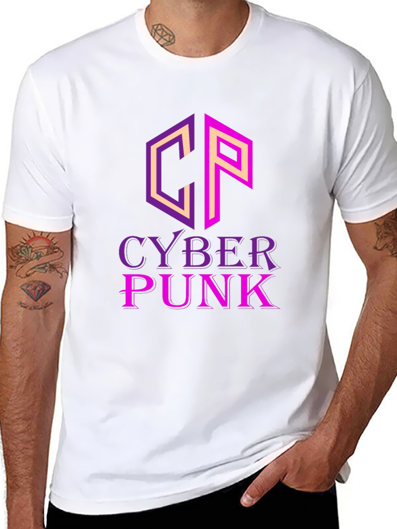 Cyberpunk T-Shirt - Graphic Print Black Tee