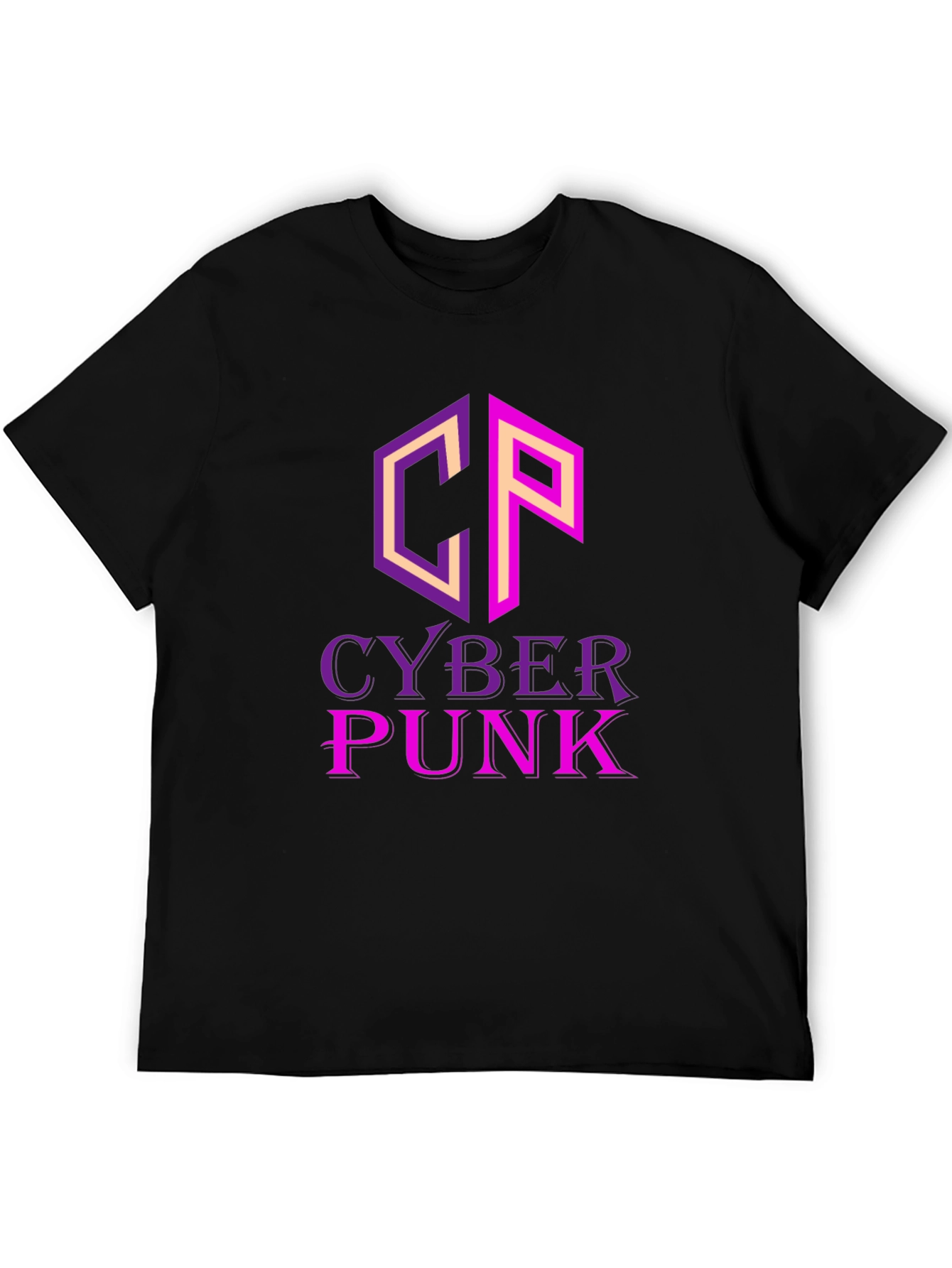 Cyberpunk T-Shirt - Graphic Print Black Tee