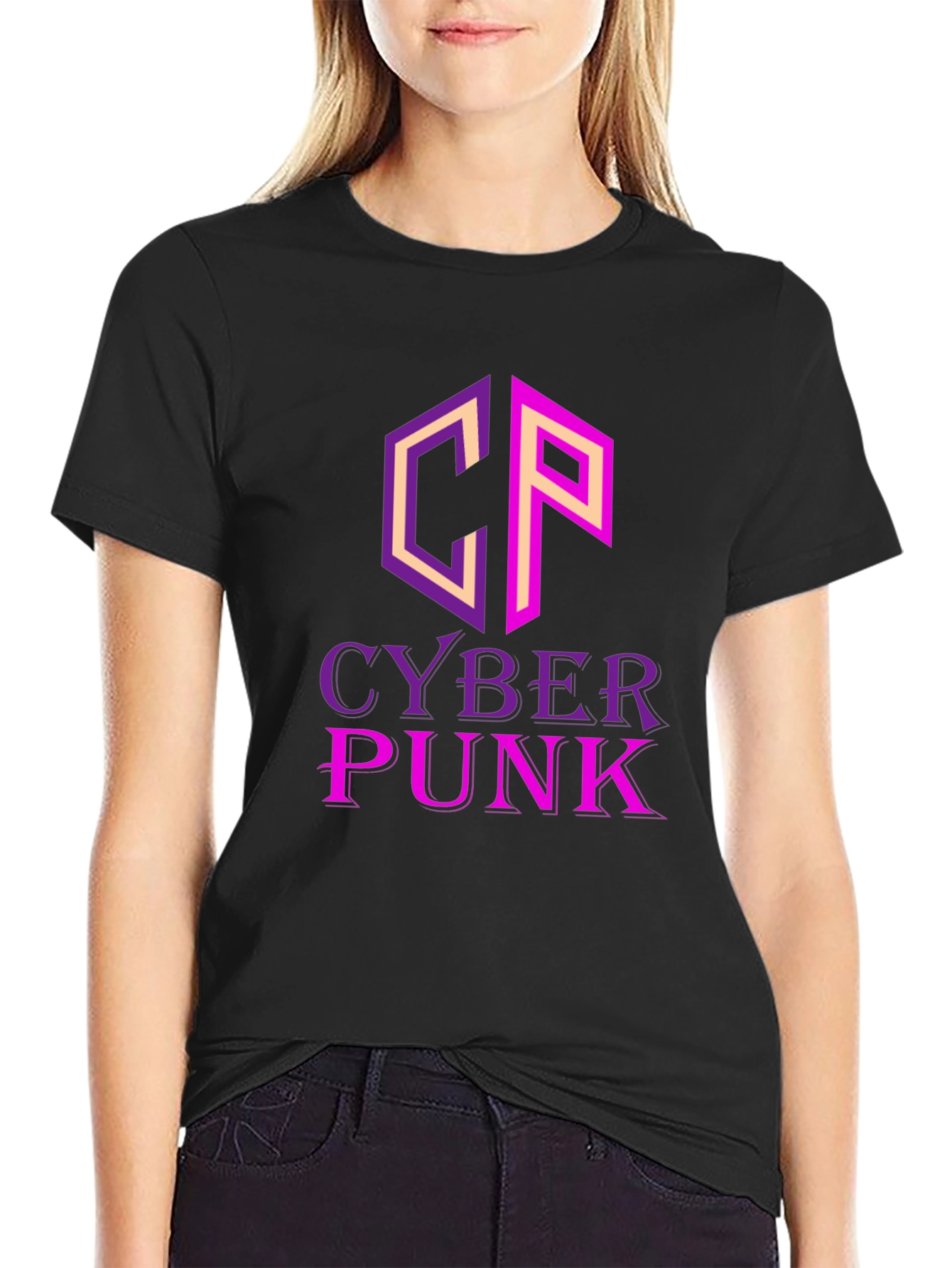 Cyberpunk T-Shirt - Graphic Print Black Tee