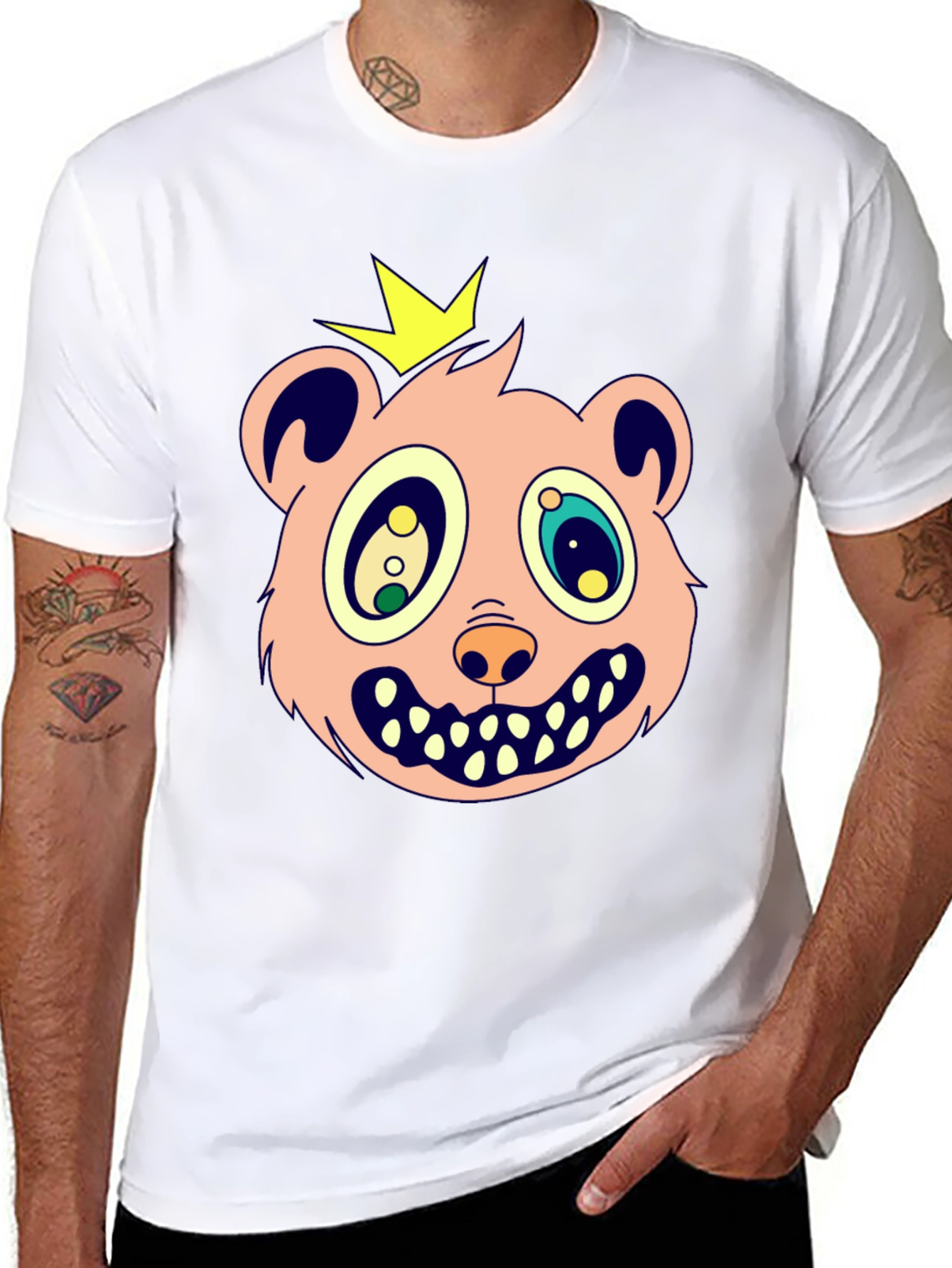 Cartoon Bear King Graphic Tee
