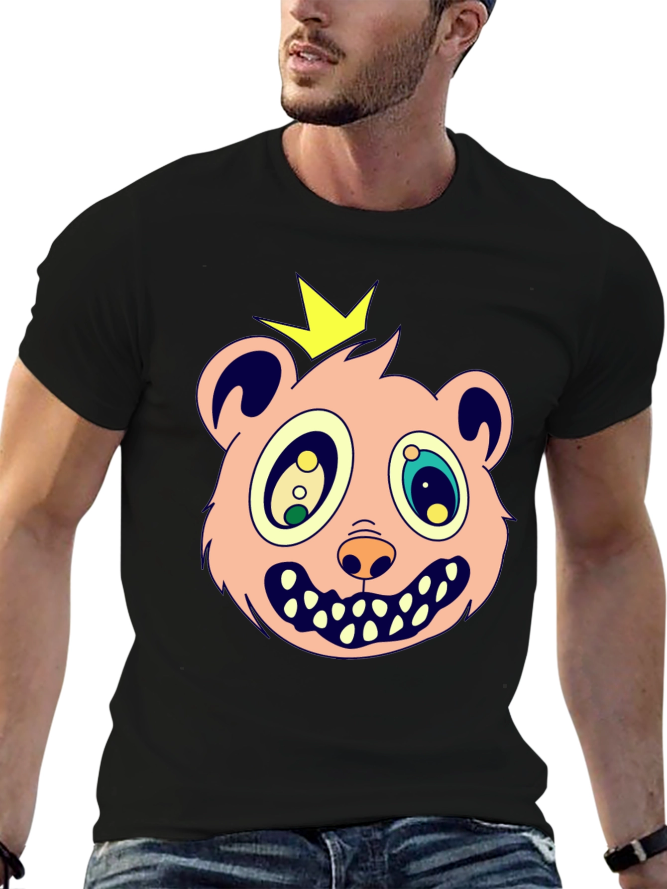Cartoon Bear King Graphic Tee