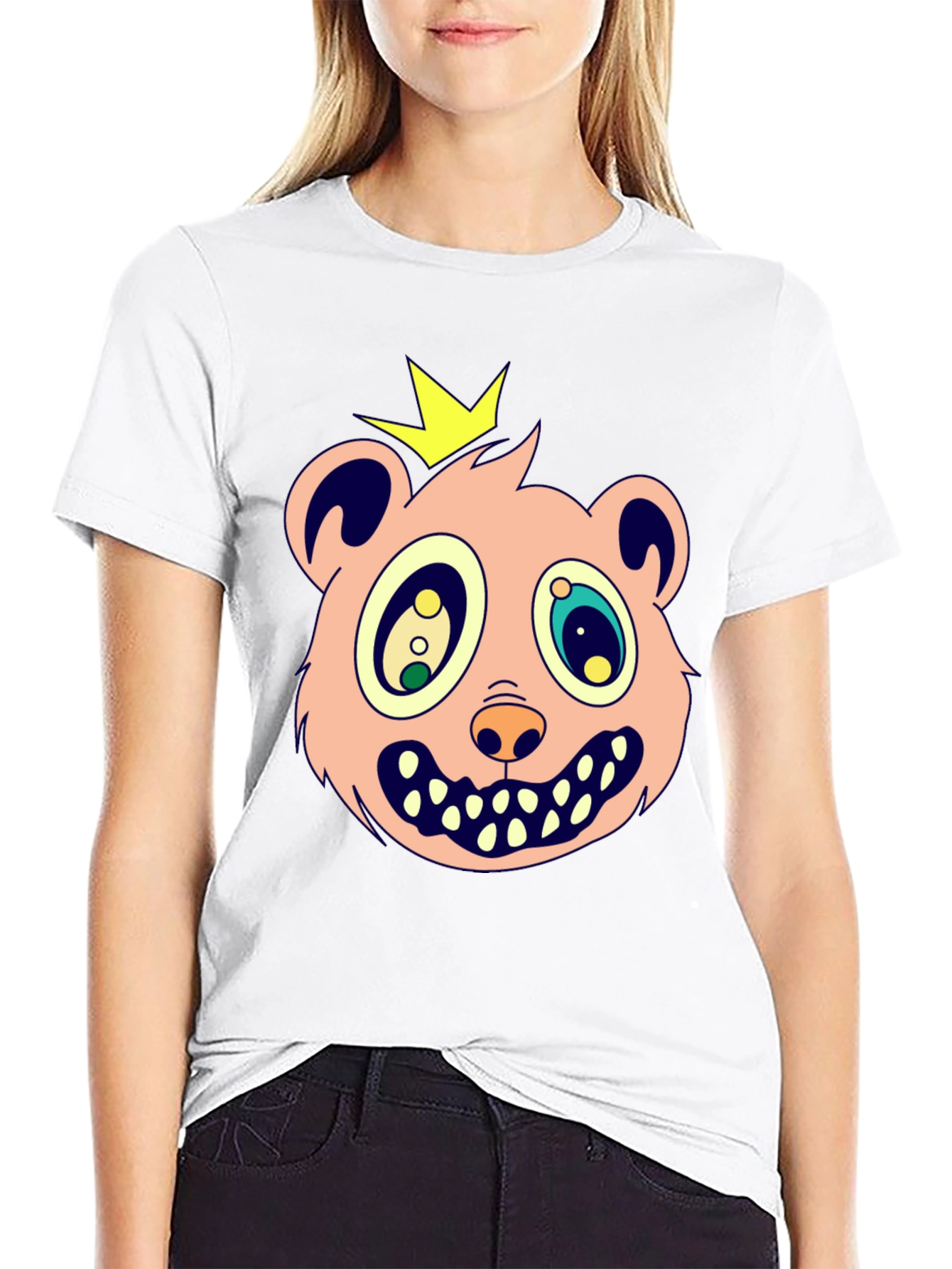 Cartoon Bear King Graphic Tee