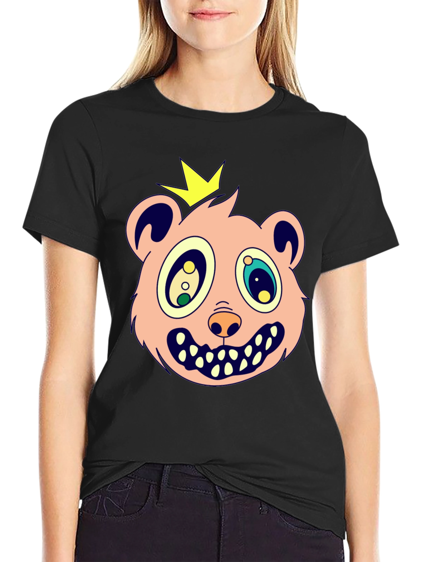 Cartoon Bear King Graphic Tee