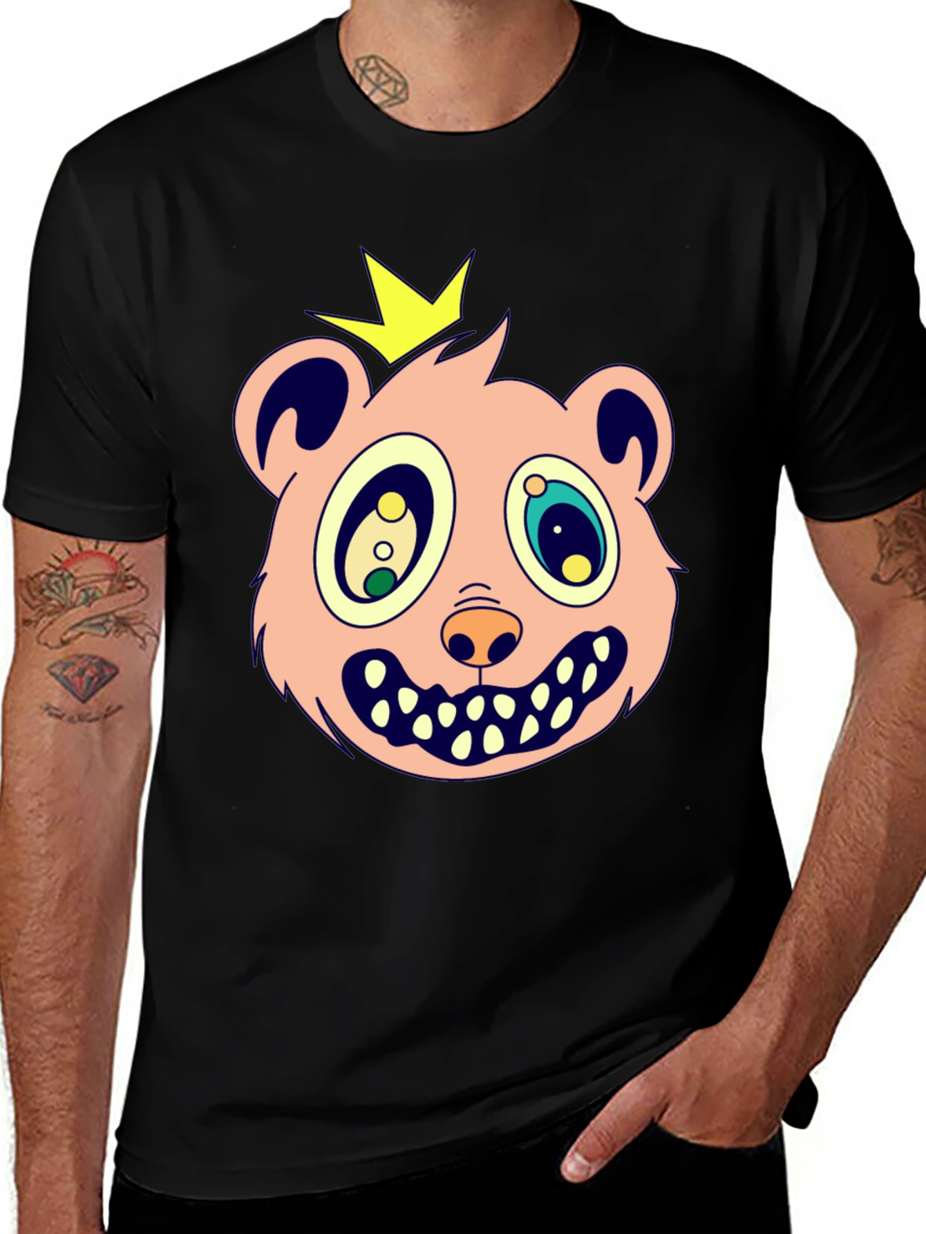 Cartoon Bear King Graphic Tee
