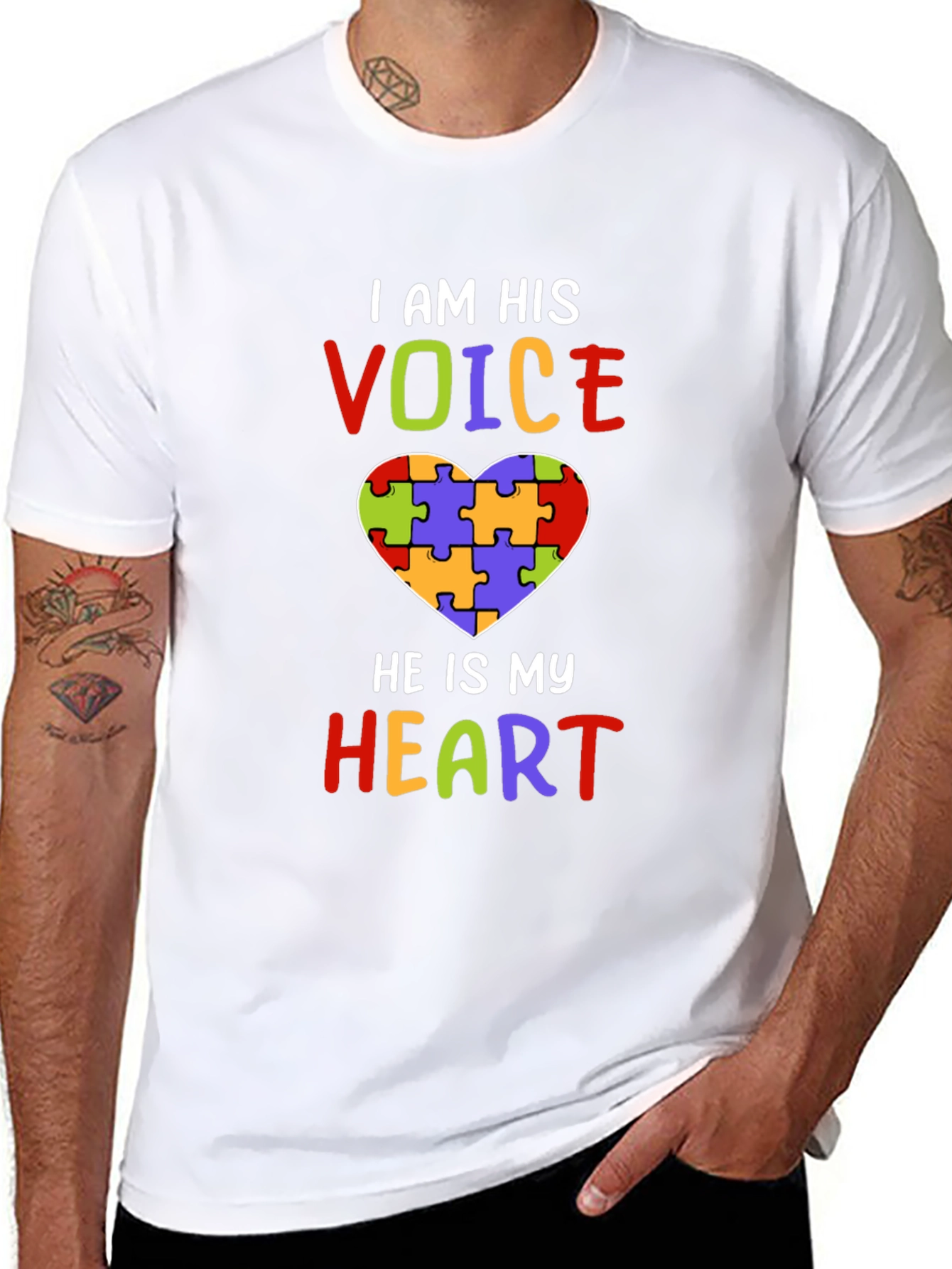 Autism Awareness Heart Puzzle T-Shirt