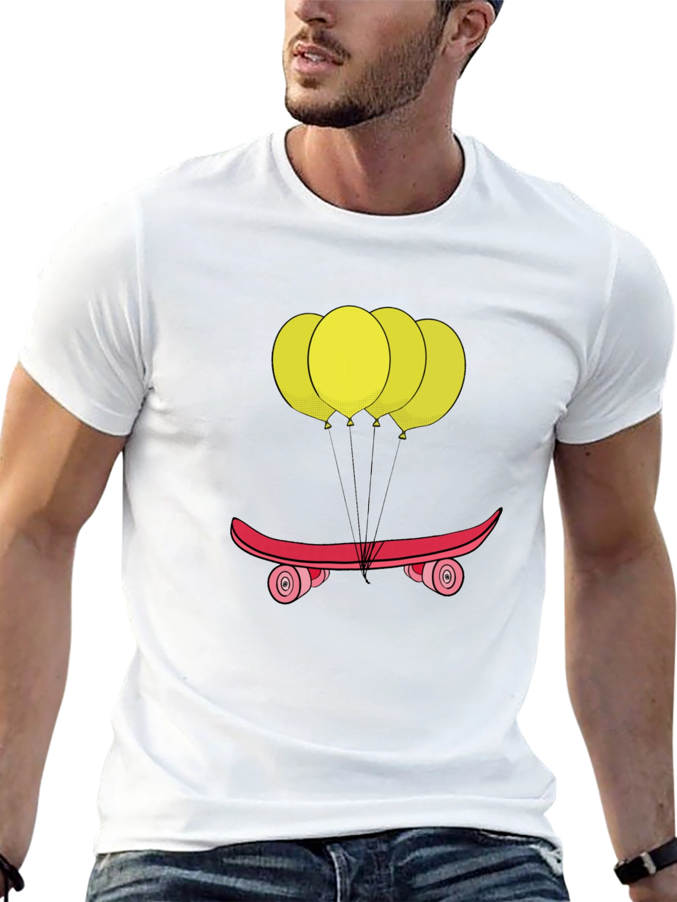 Skateboard Balloons Graphic Tee - Casual Comfort