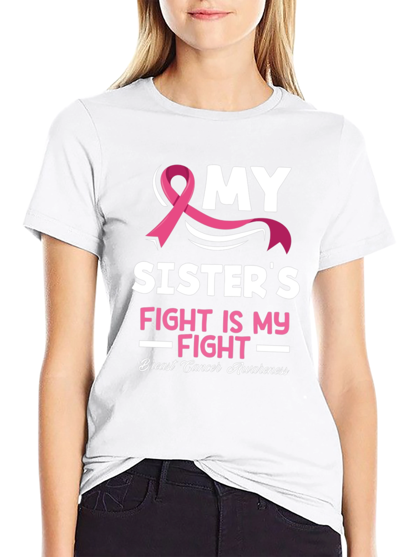 My Sisters Fight Breast Cancer Awareness T-Shirt