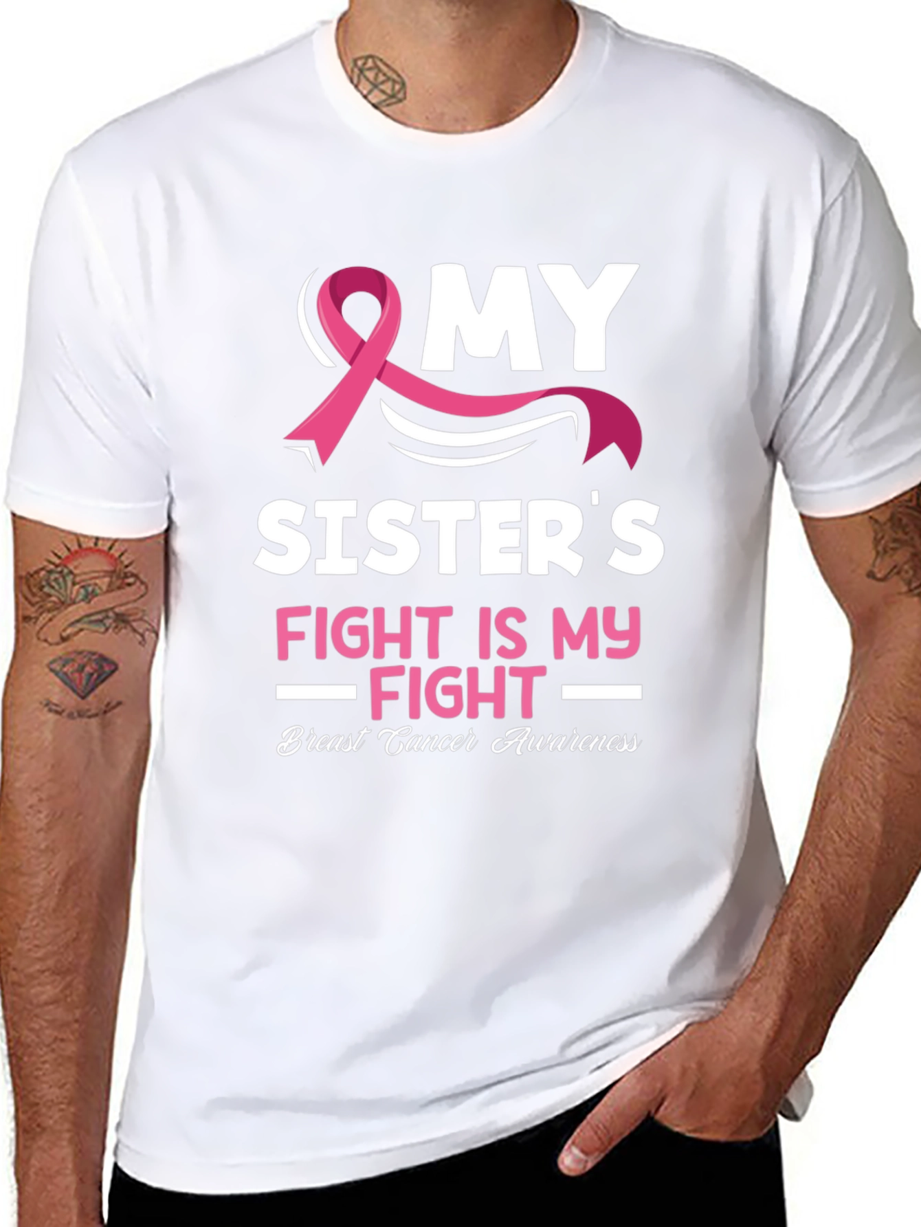 My Sisters Fight Breast Cancer Awareness T-Shirt