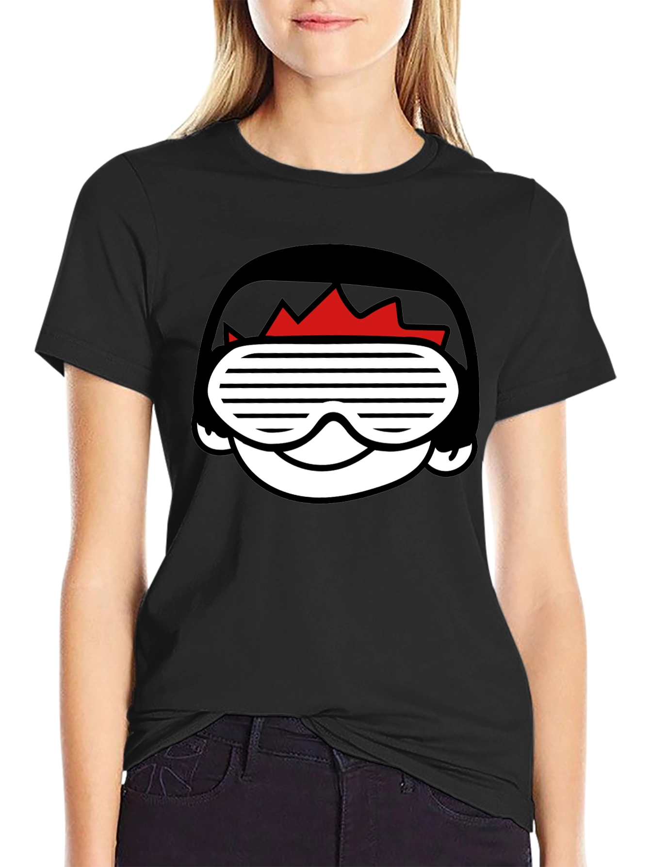 Cool Cartoon Graphic Black T-Shirt for Men