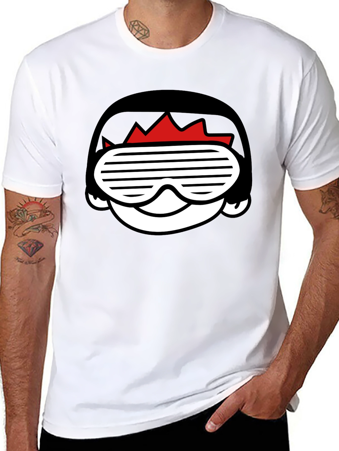 Cool Cartoon Graphic Black T-Shirt for Men