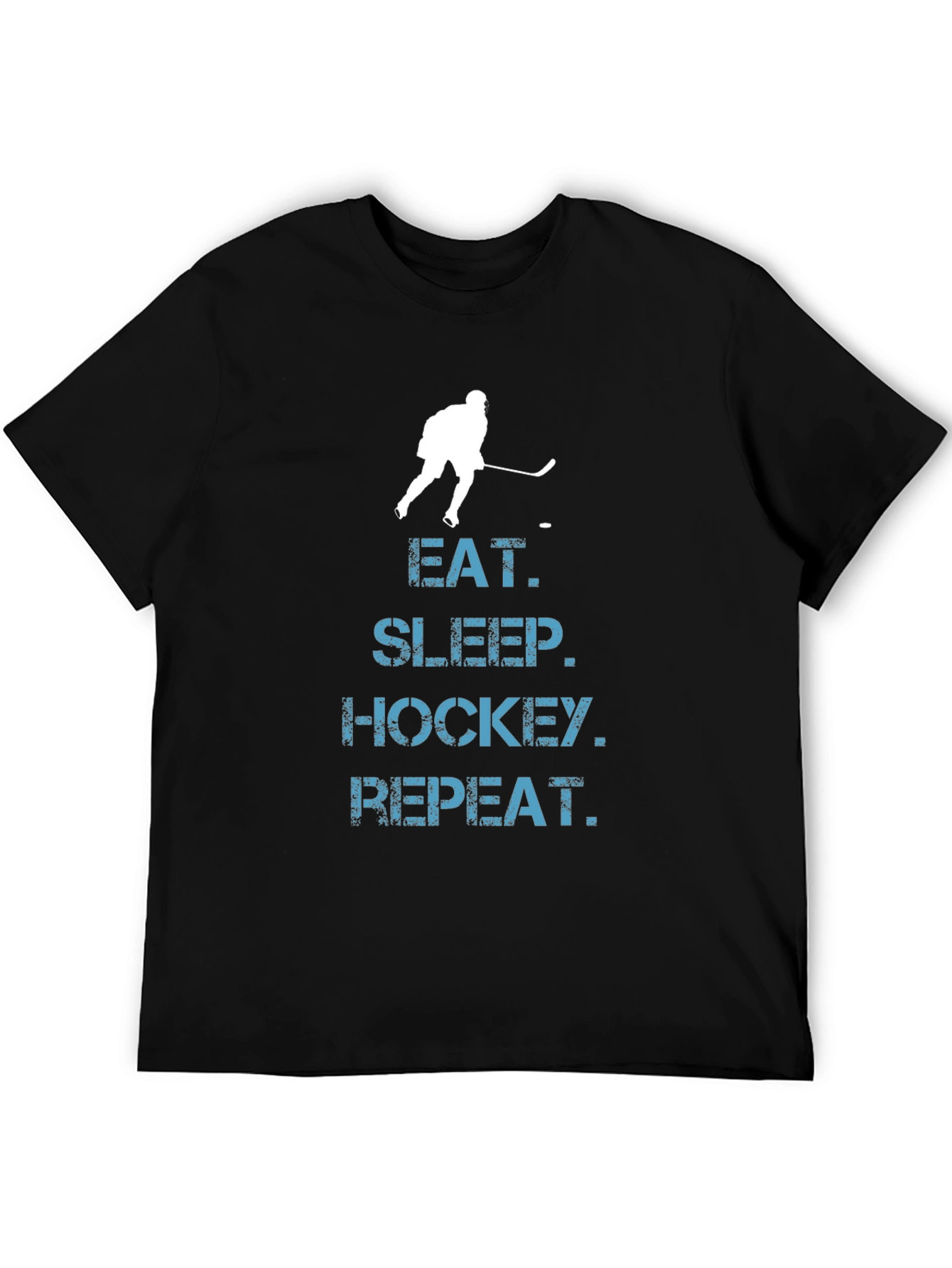 Eat Sleep Hockey Repeat T-Shirt - Black Graphic Tee