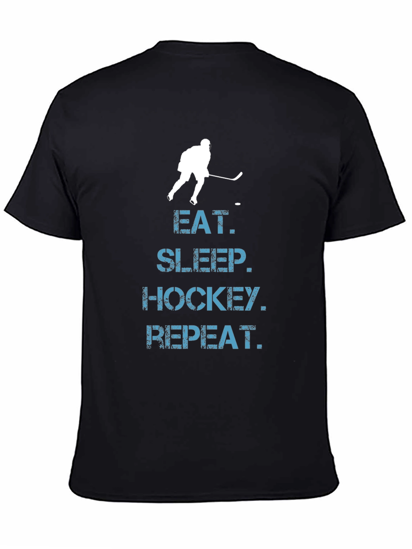 Eat Sleep Hockey Repeat T-Shirt - Black Graphic Tee