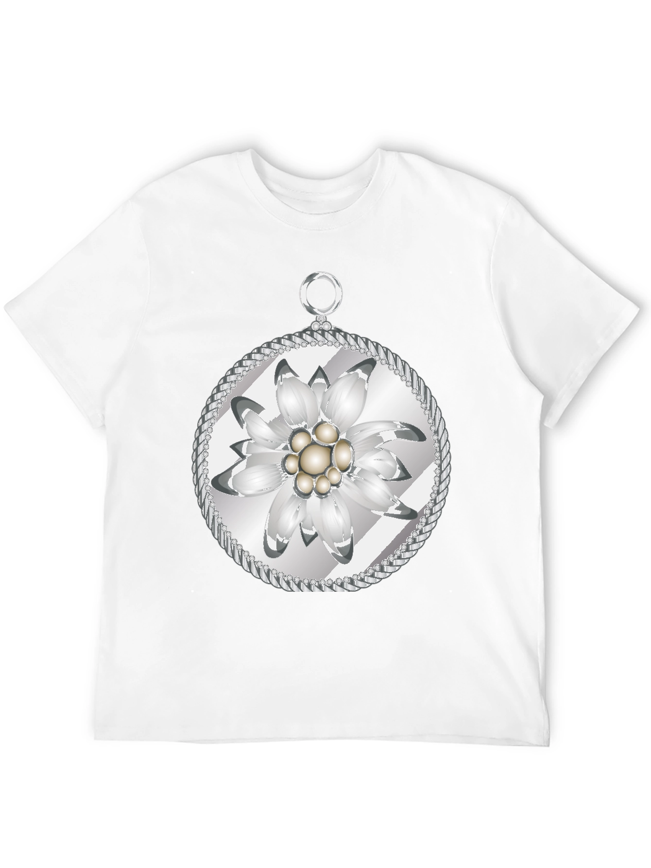 Edelweiss Flower T-Shirt - Black Cotton Tee