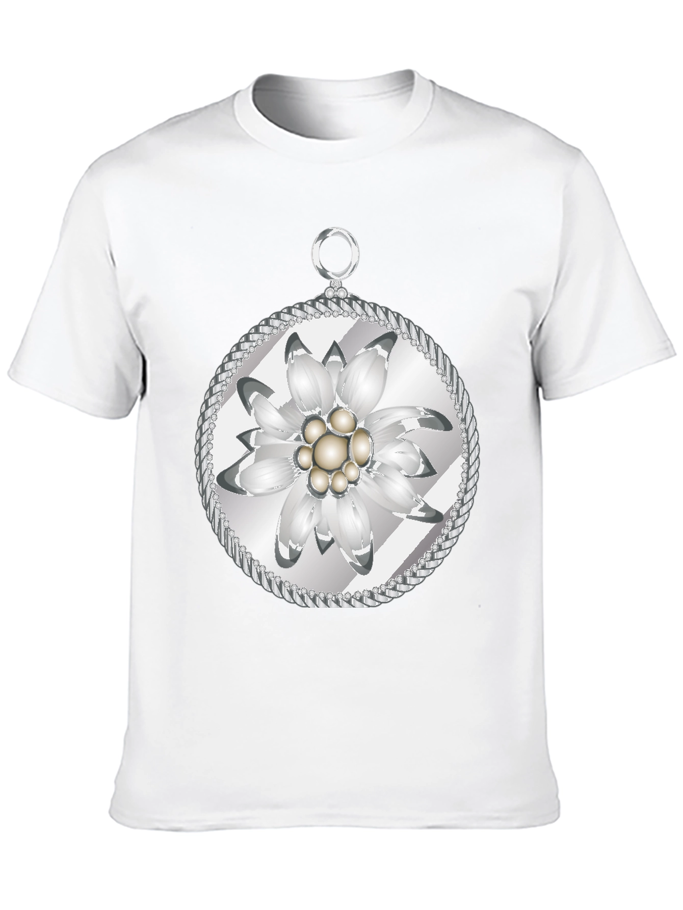 Edelweiss Flower T-Shirt - Black Cotton Tee