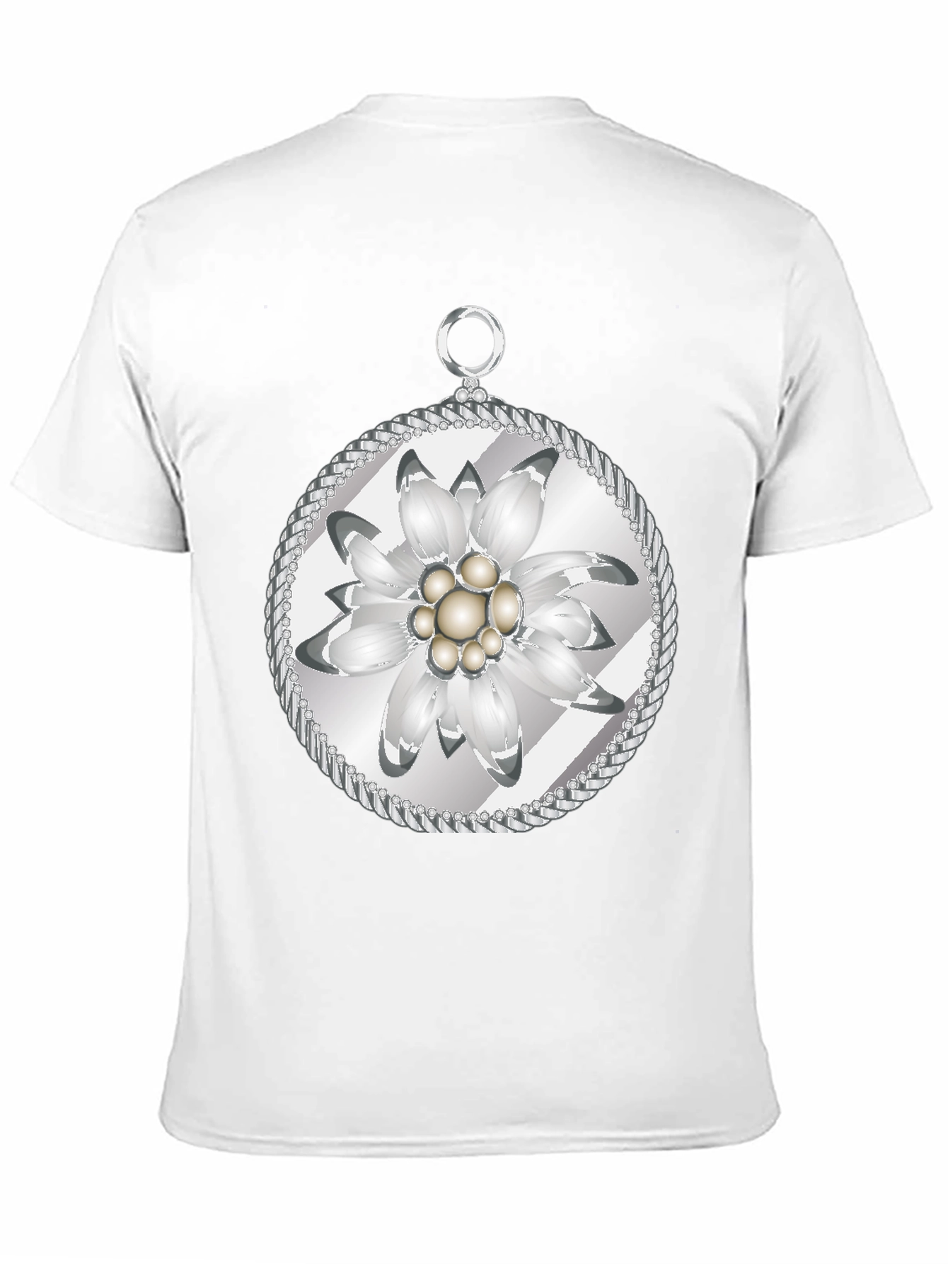 Edelweiss Flower T-Shirt - Black Cotton Tee