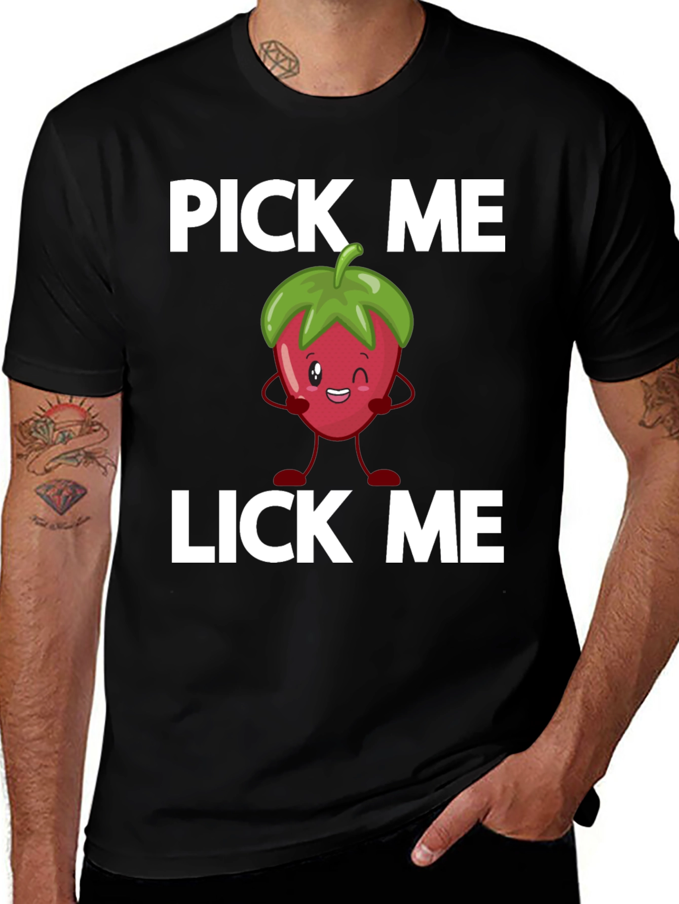 Pick Me Lick Me Strawberry Graphic Tee