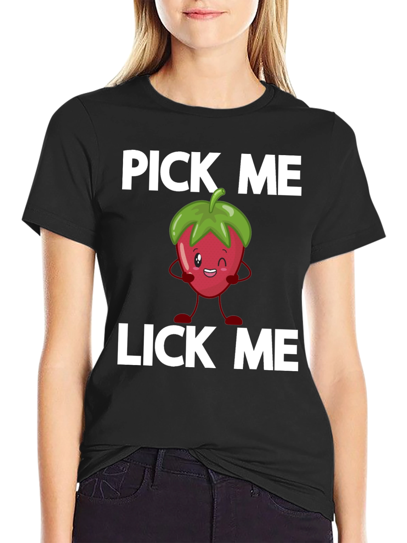 Pick Me Lick Me Strawberry Graphic Tee