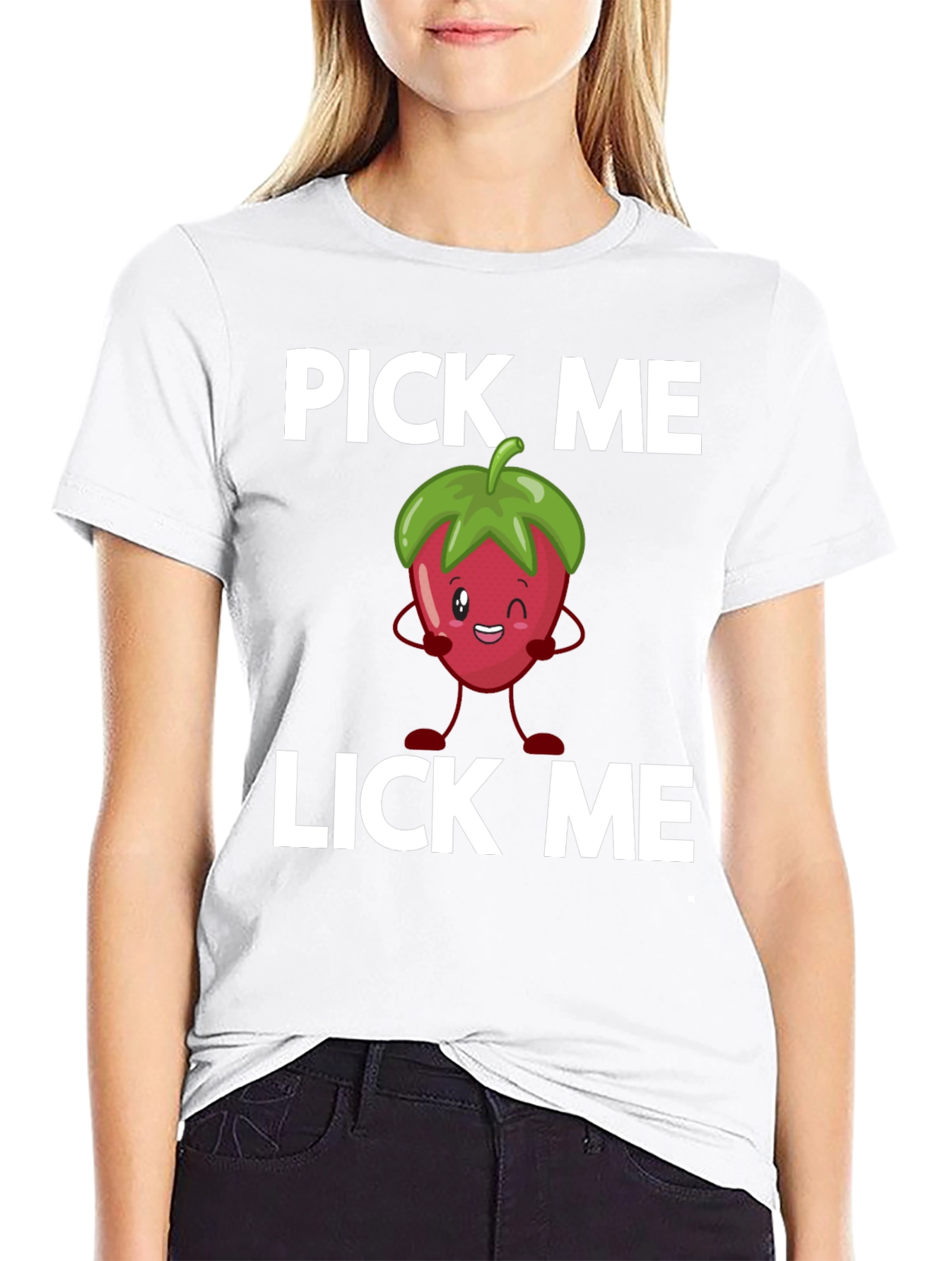 Pick Me Lick Me Strawberry Graphic Tee