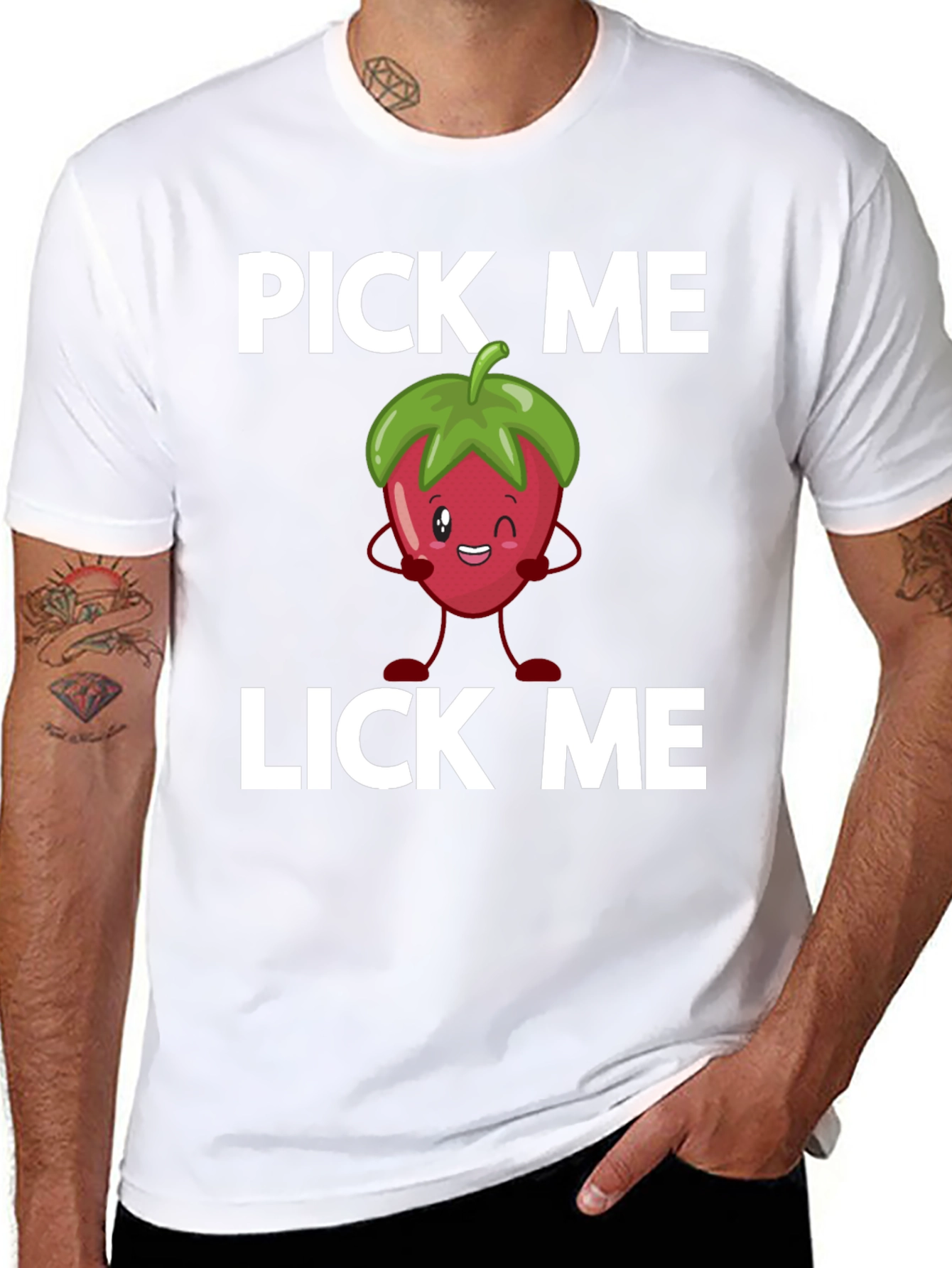Pick Me Lick Me Strawberry Graphic Tee