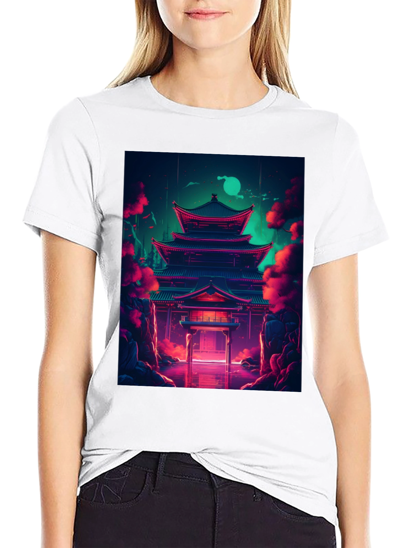 Neon Temple Graphic Tee