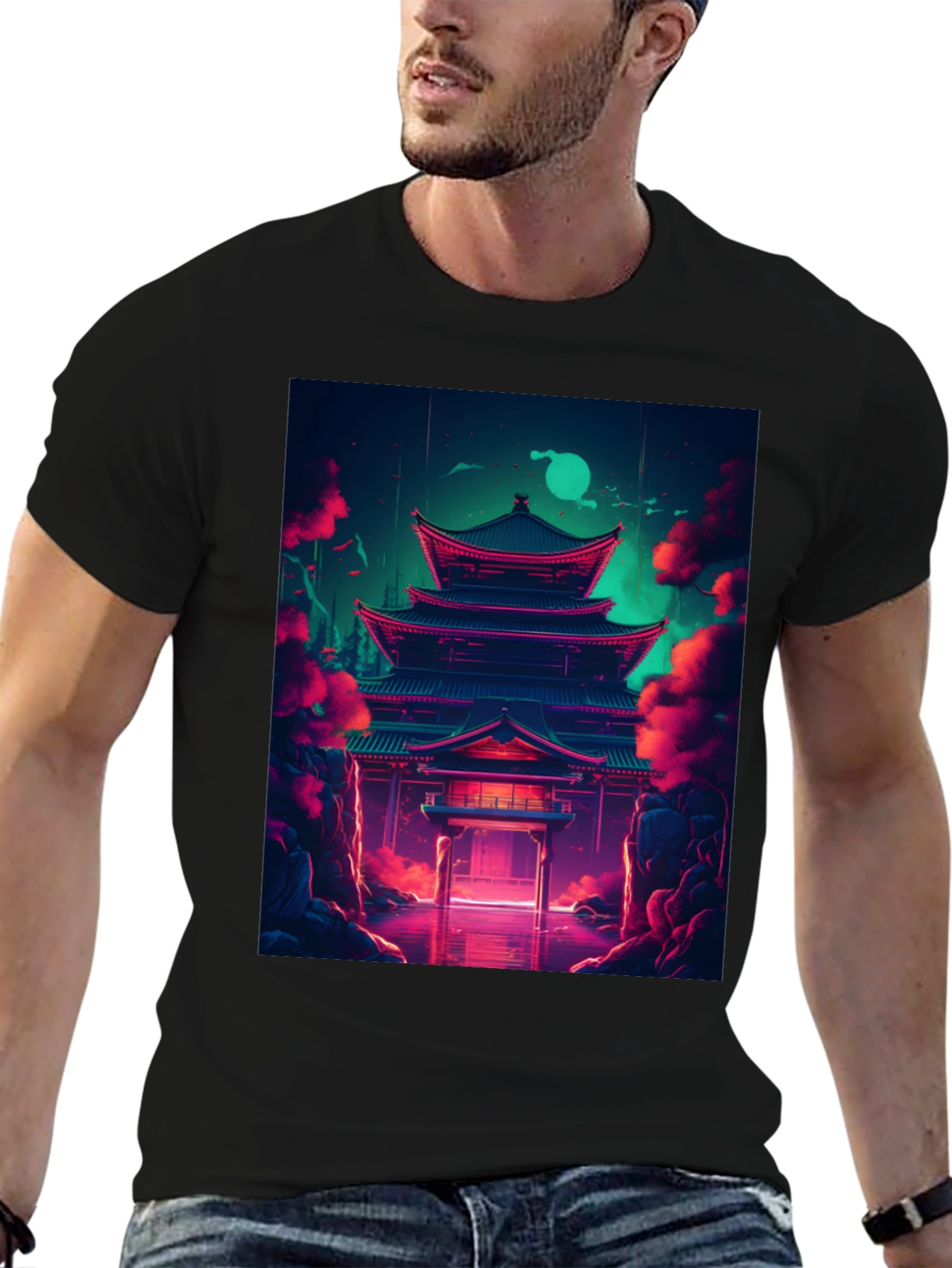 Neon Temple Graphic Tee