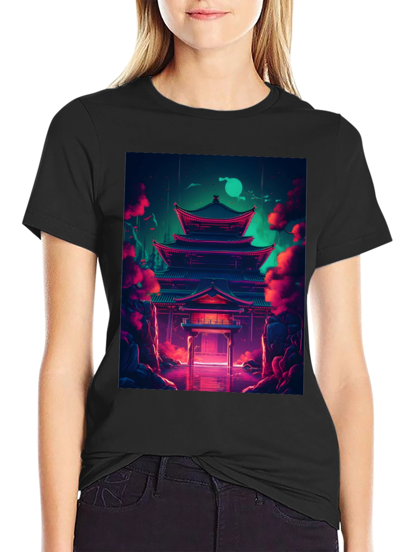 Neon Temple Graphic Tee