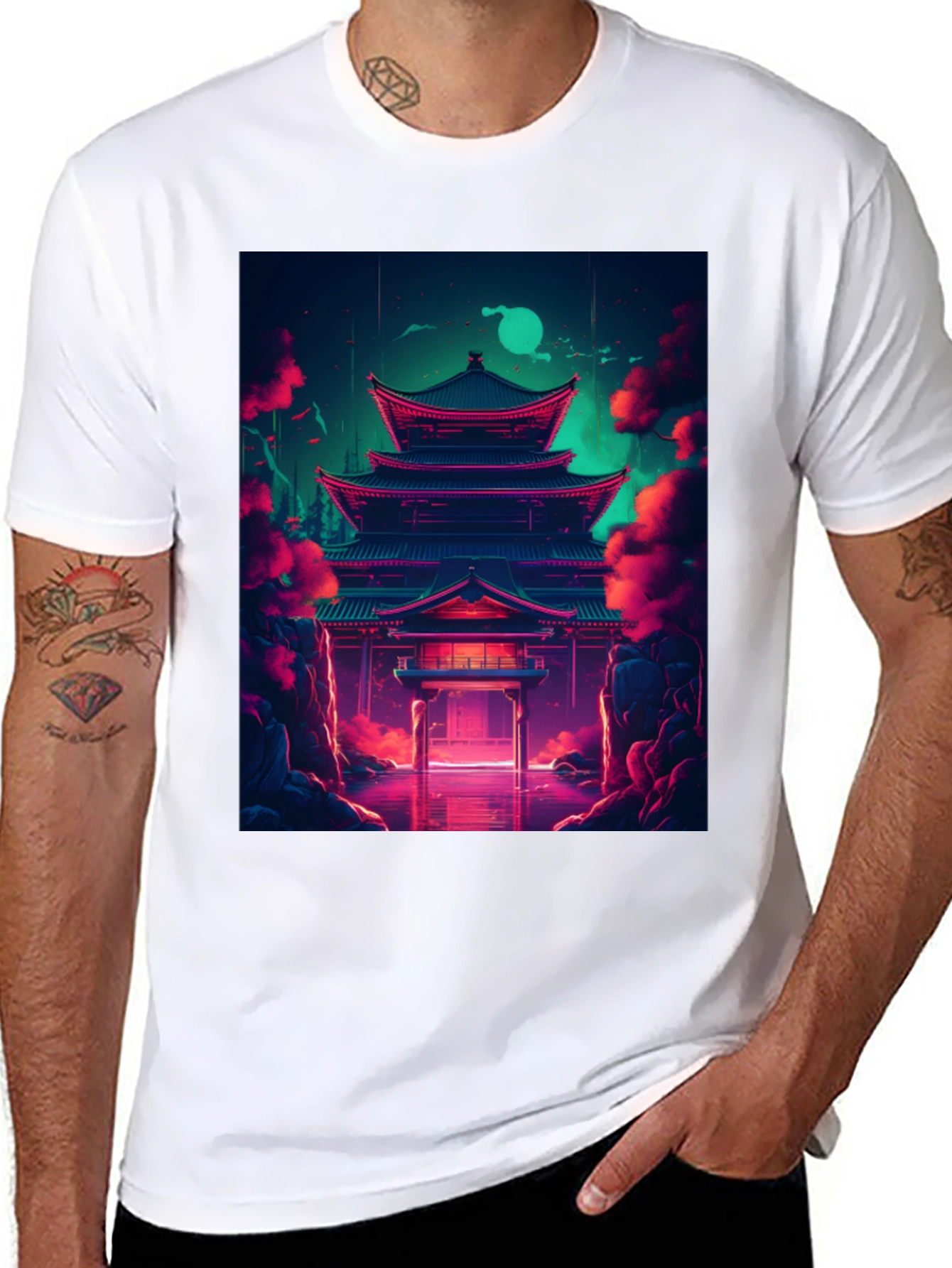 Neon Temple Graphic Tee