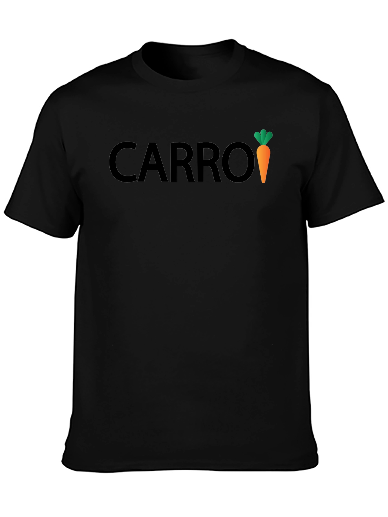 Carrot Graphic Print Black T-Shirt