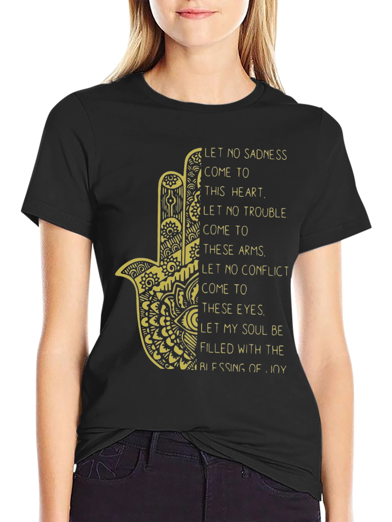 Hamsa Hand Graphic T-Shirt - Blessing of Joy