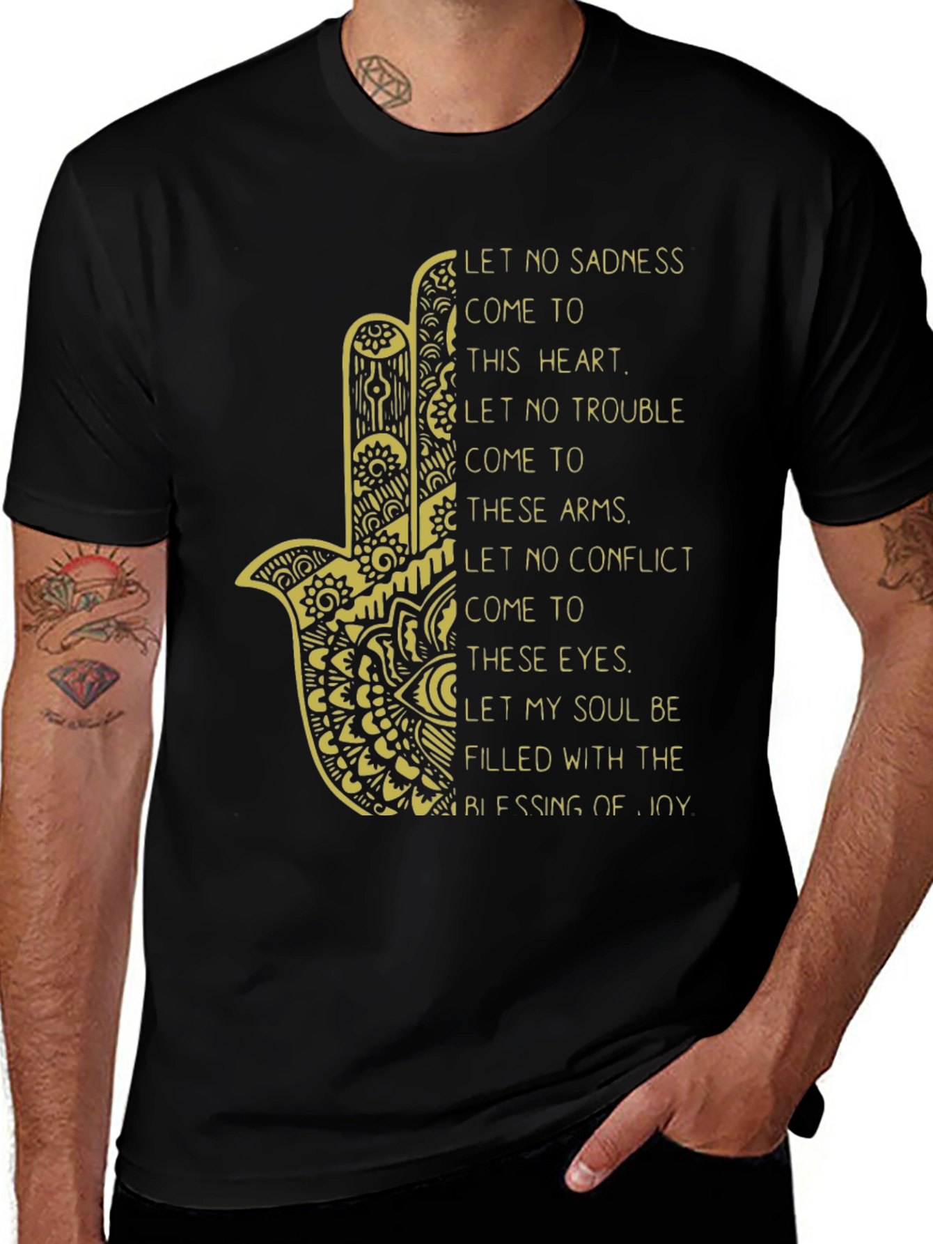 Hamsa Hand Graphic T-Shirt - Blessing of Joy
