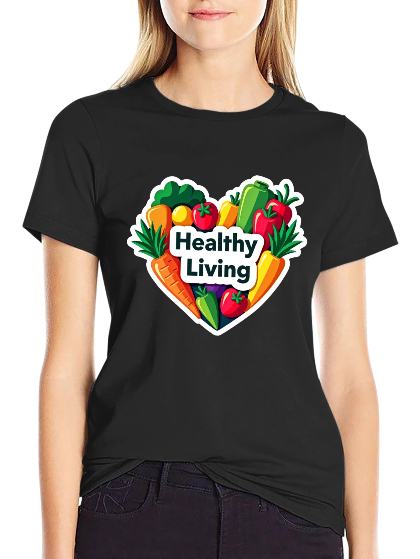 Healthy Living T-Shirt: Vegan Vegetable Heart Tee