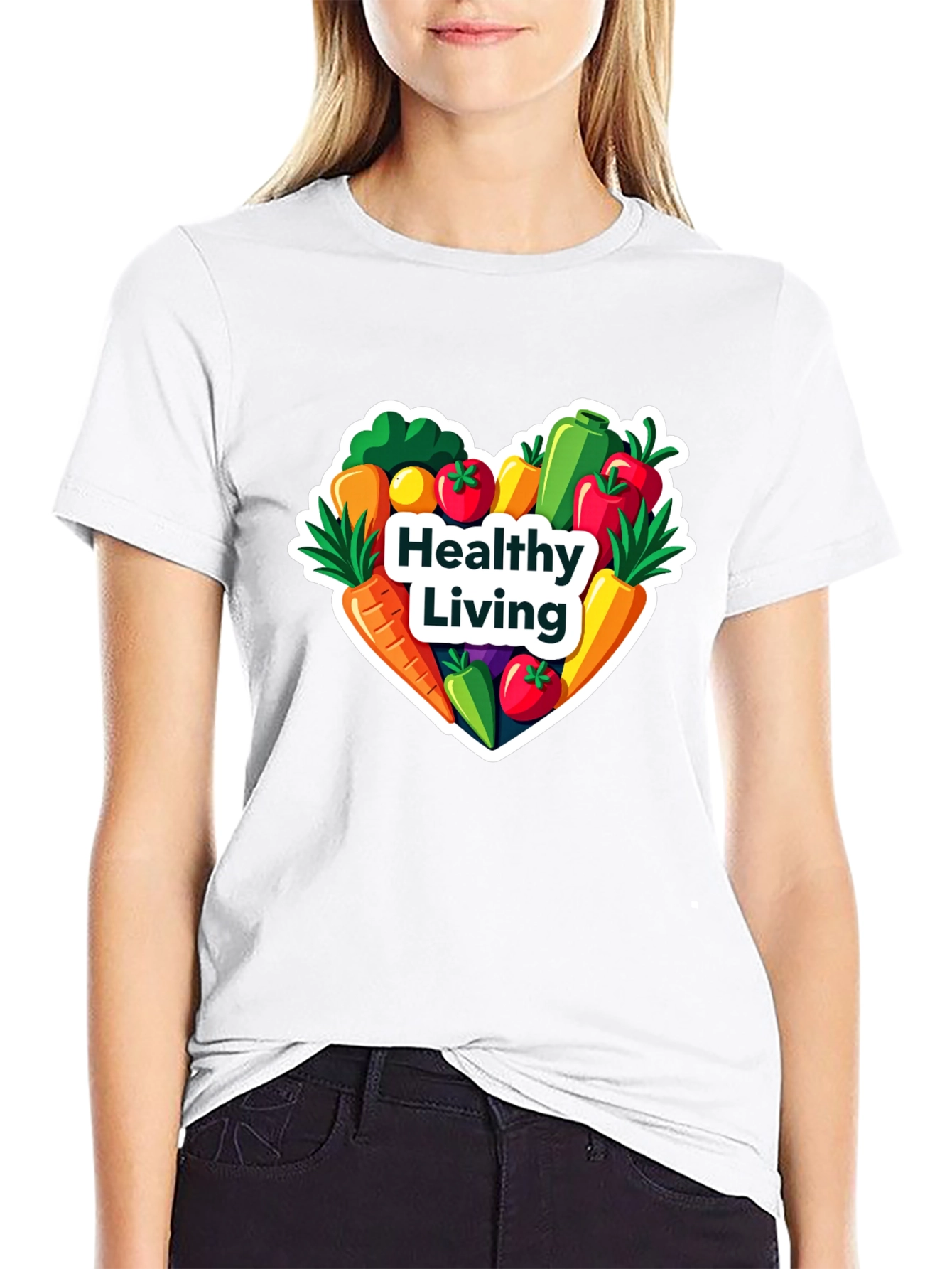 Healthy Living T-Shirt: Vegan Vegetable Heart Tee