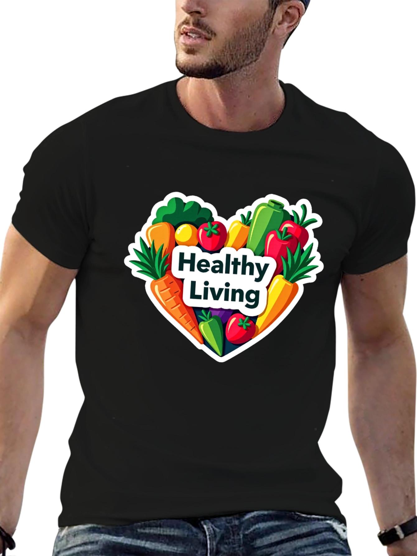 Healthy Living T-Shirt: Vegan Vegetable Heart Tee