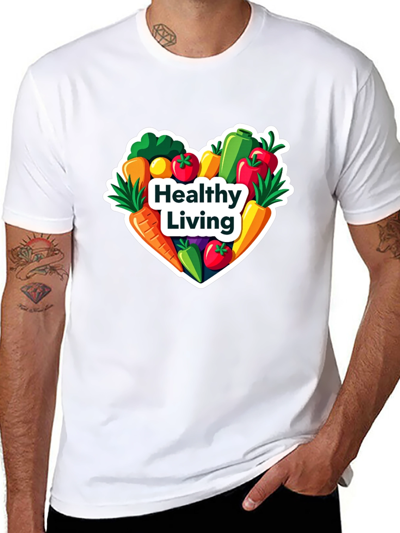 Healthy Living T-Shirt: Vegan Vegetable Heart Tee